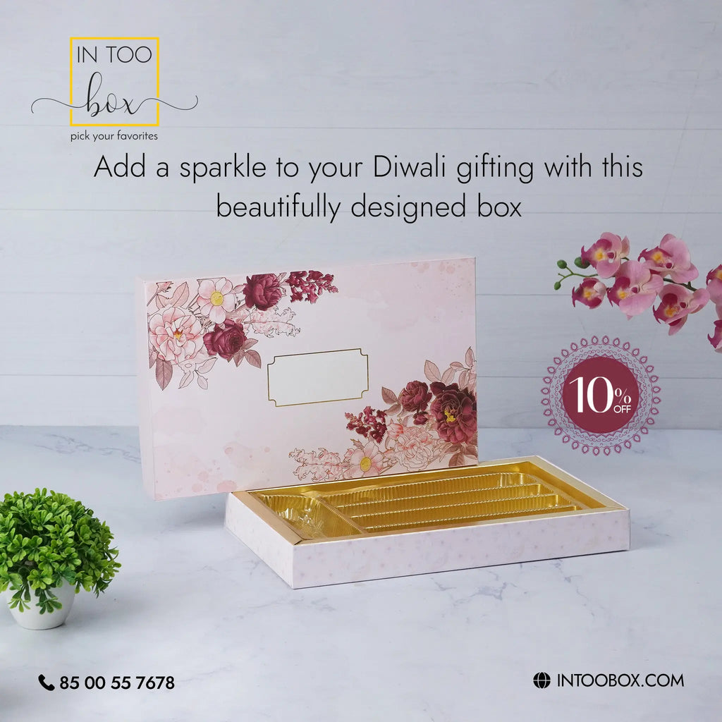 Celebrate Festivals with Elegance: The Pastel Pink Floral One KG Sweet Box