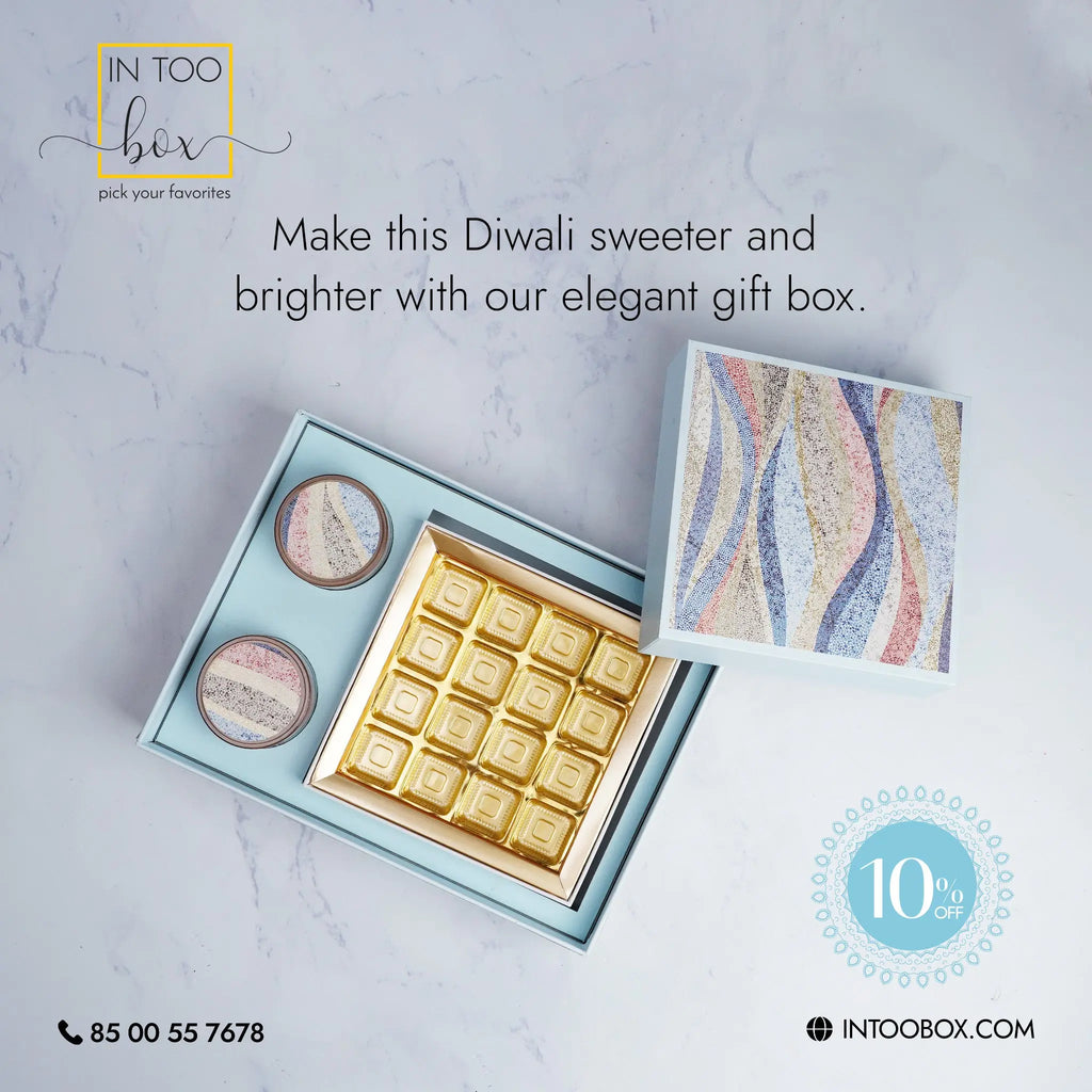 Celebrate with Elegance: The 2 Jar Blue Dry Fruit Gift Box