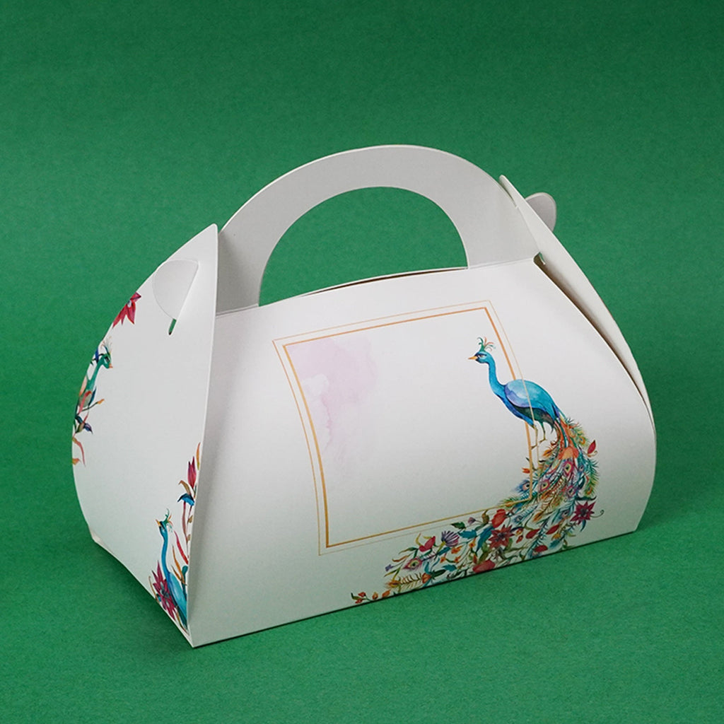 Peacock Theme Wedding Handle Gift Box – A Royal Touch to Your Sweetest Wedding Moments