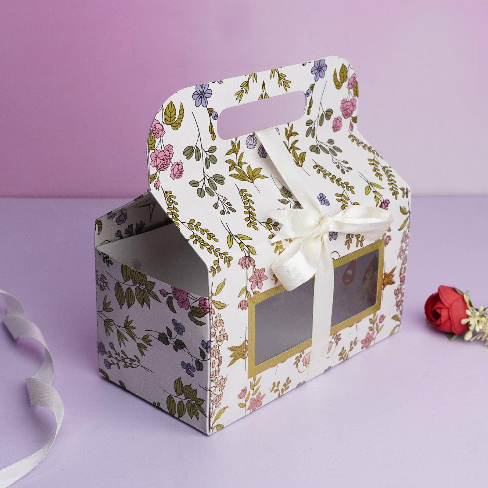 Floral 2 Jar Gift Handle Box