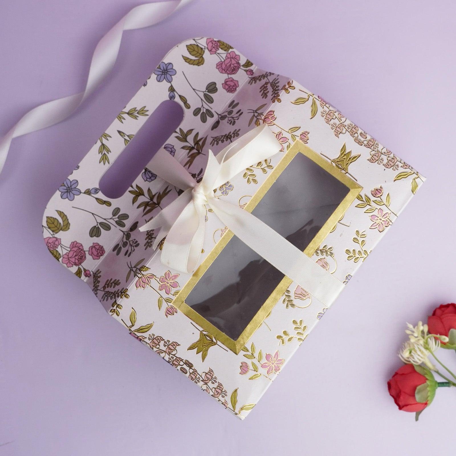 Floral 2 Jar Gift Handle Box