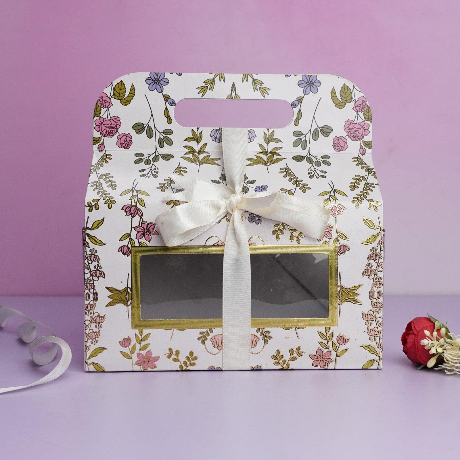 Floral 2 Jar Gift Handle Box