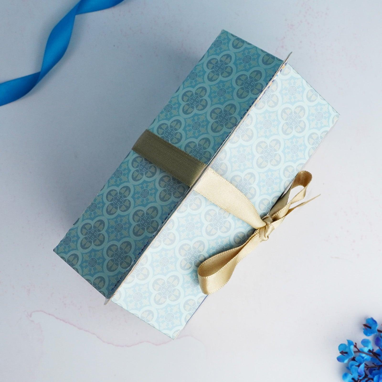 Blue 2 Jar Gift Handle Box