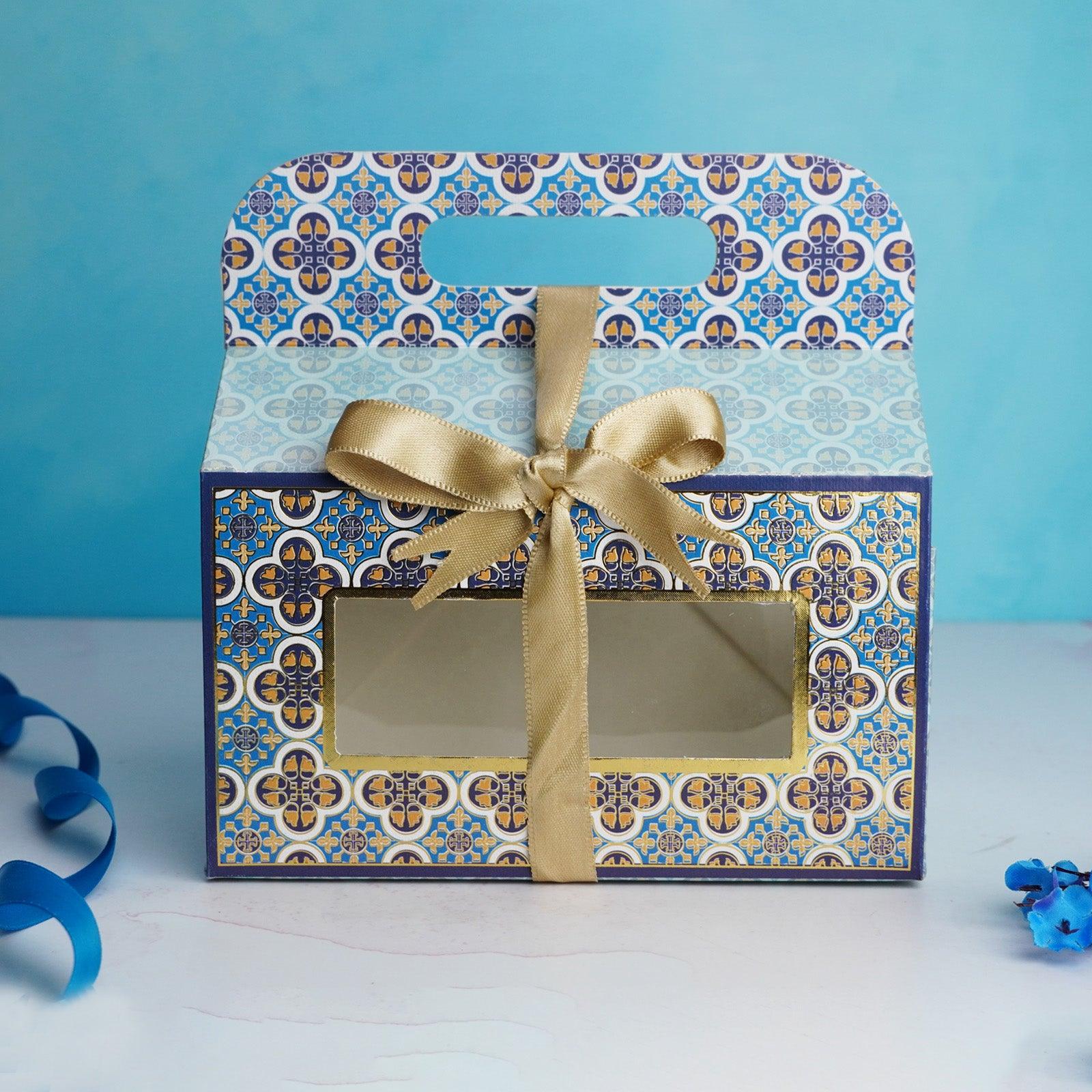 Blue 2 Jar Gift Handle Box