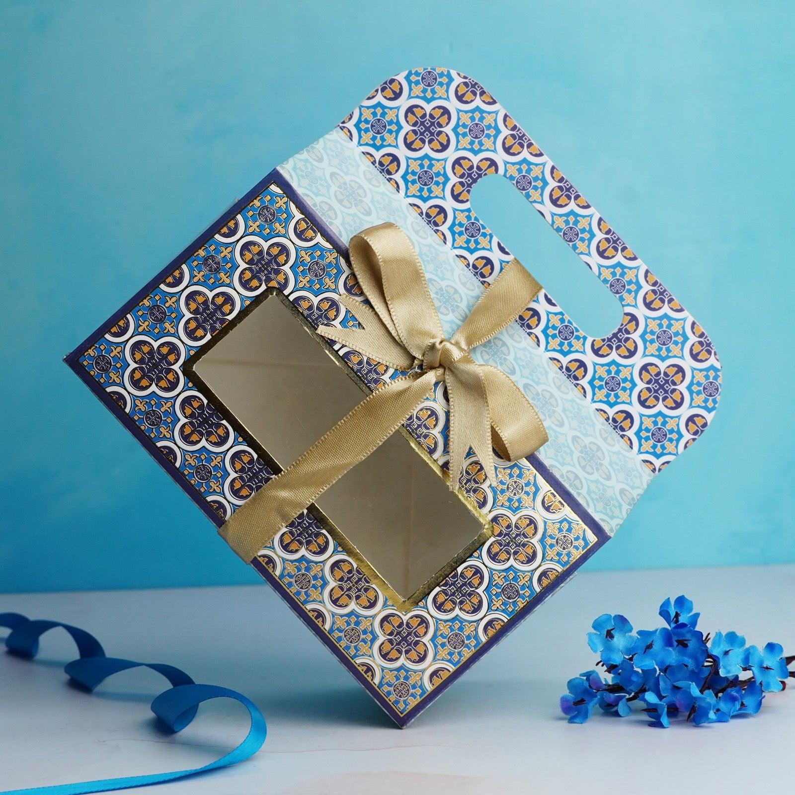 Blue 2 Jar Gift Handle Box