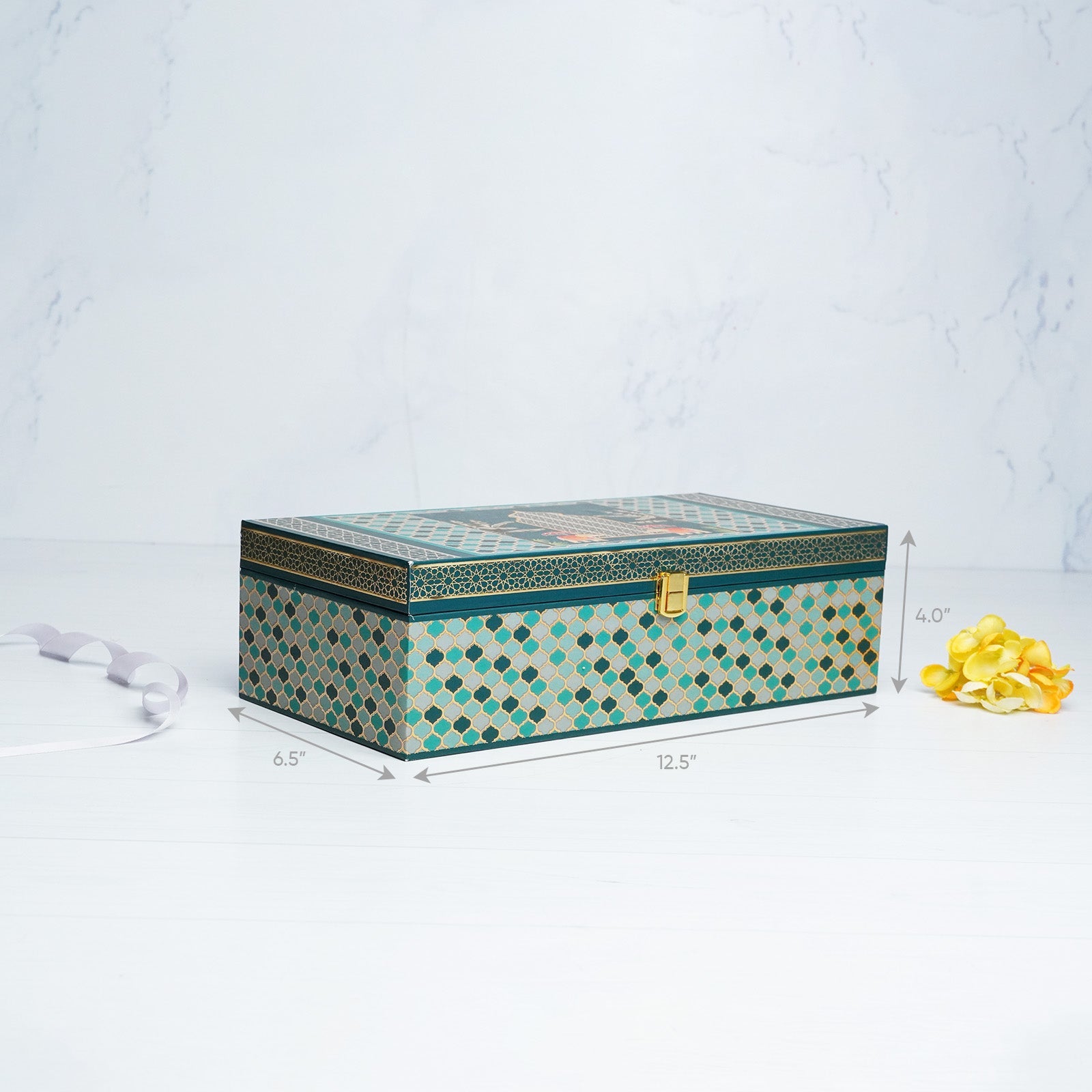 3 Jar Turquoise Blue Dry Fruit Box