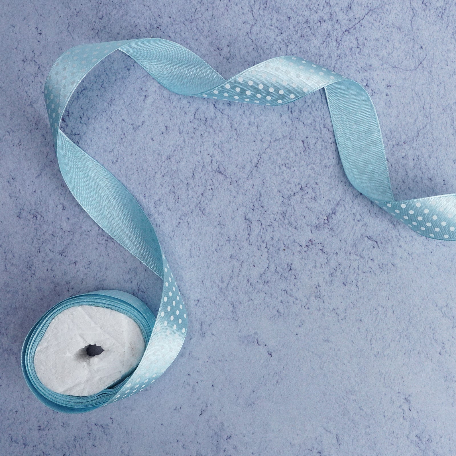 Aqua Blue Polka Dots Decorative Ribbon