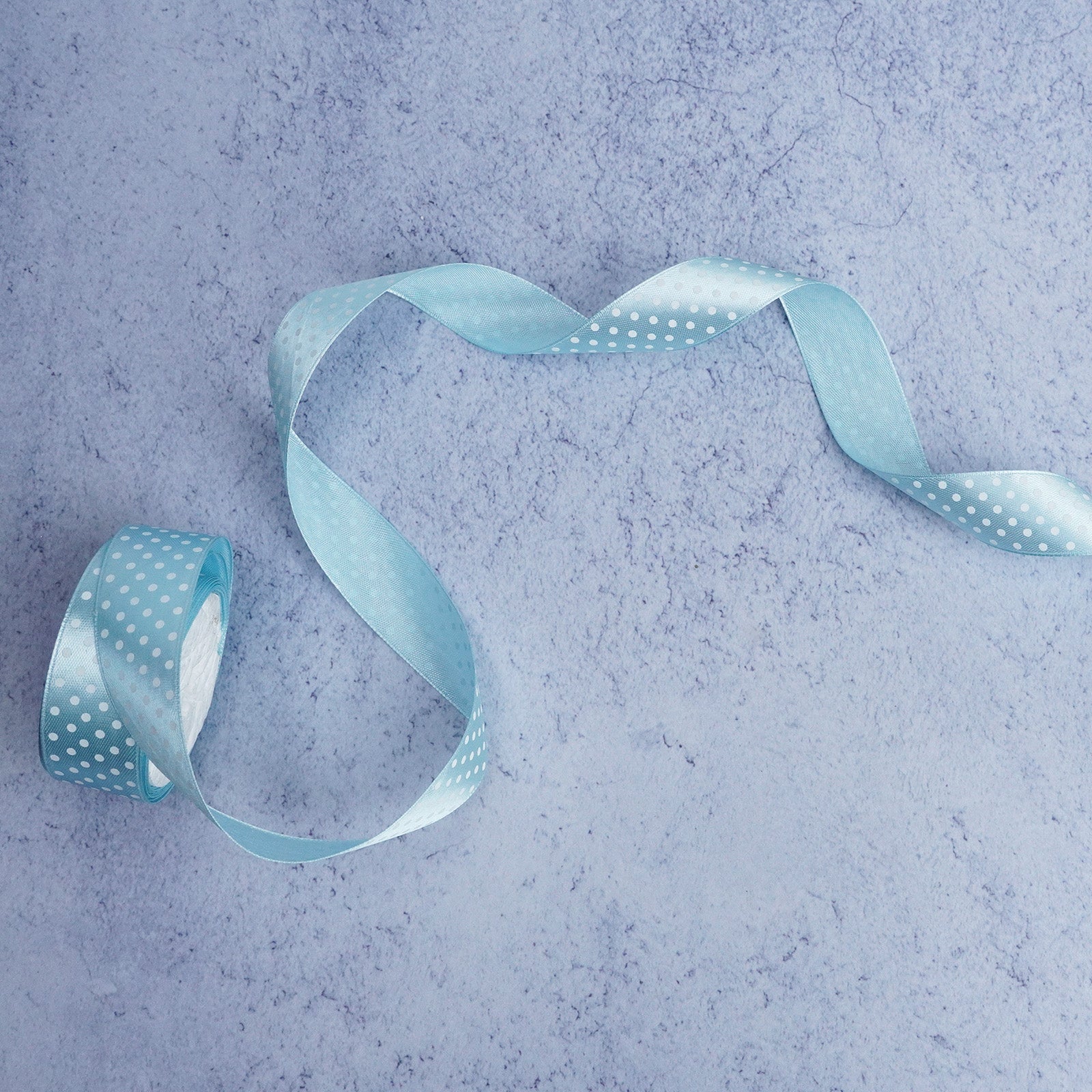 Aqua Blue Polka Dots Decorative Ribbon