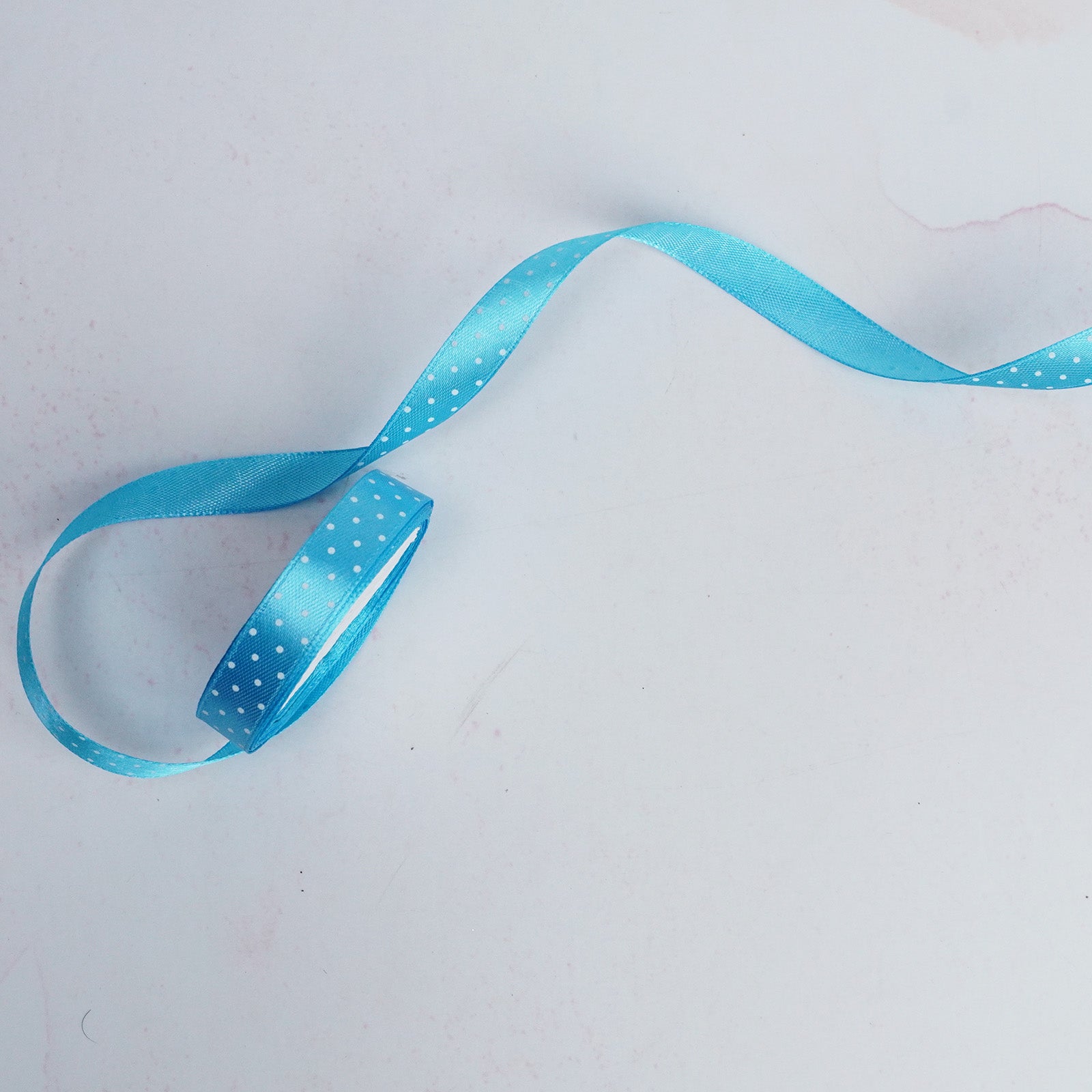 Aqua Polka Dot Satin Ribbon