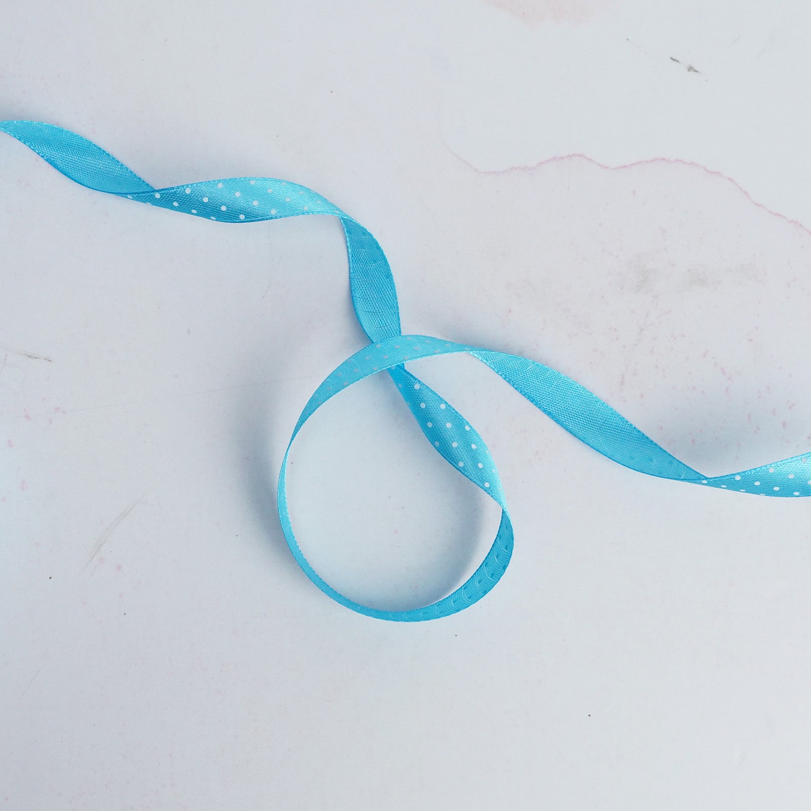 Aqua Polka Dot Satin Ribbon