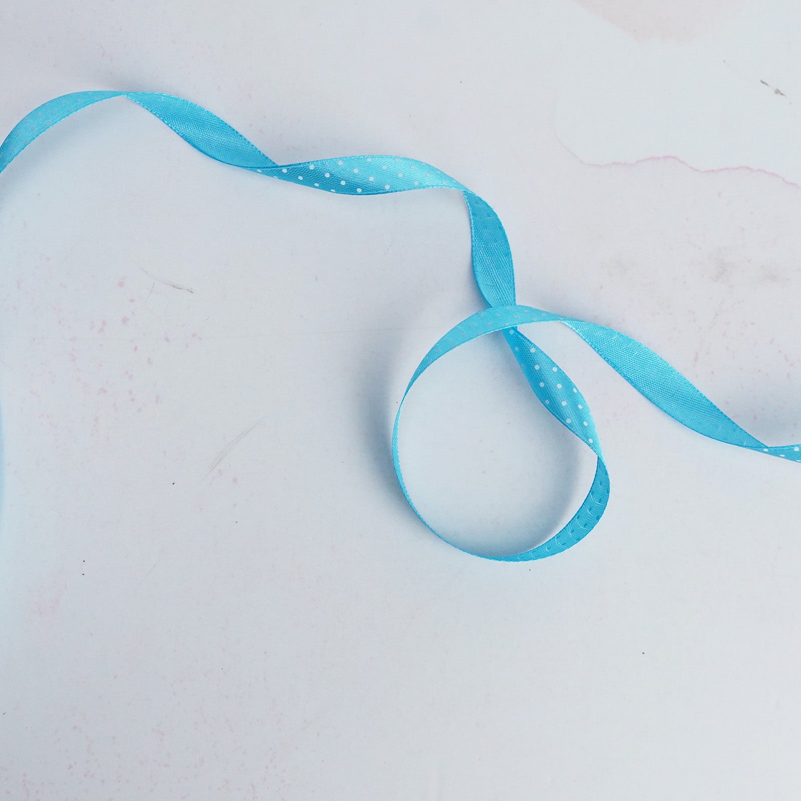 Aqua Polka Dot Satin Ribbon