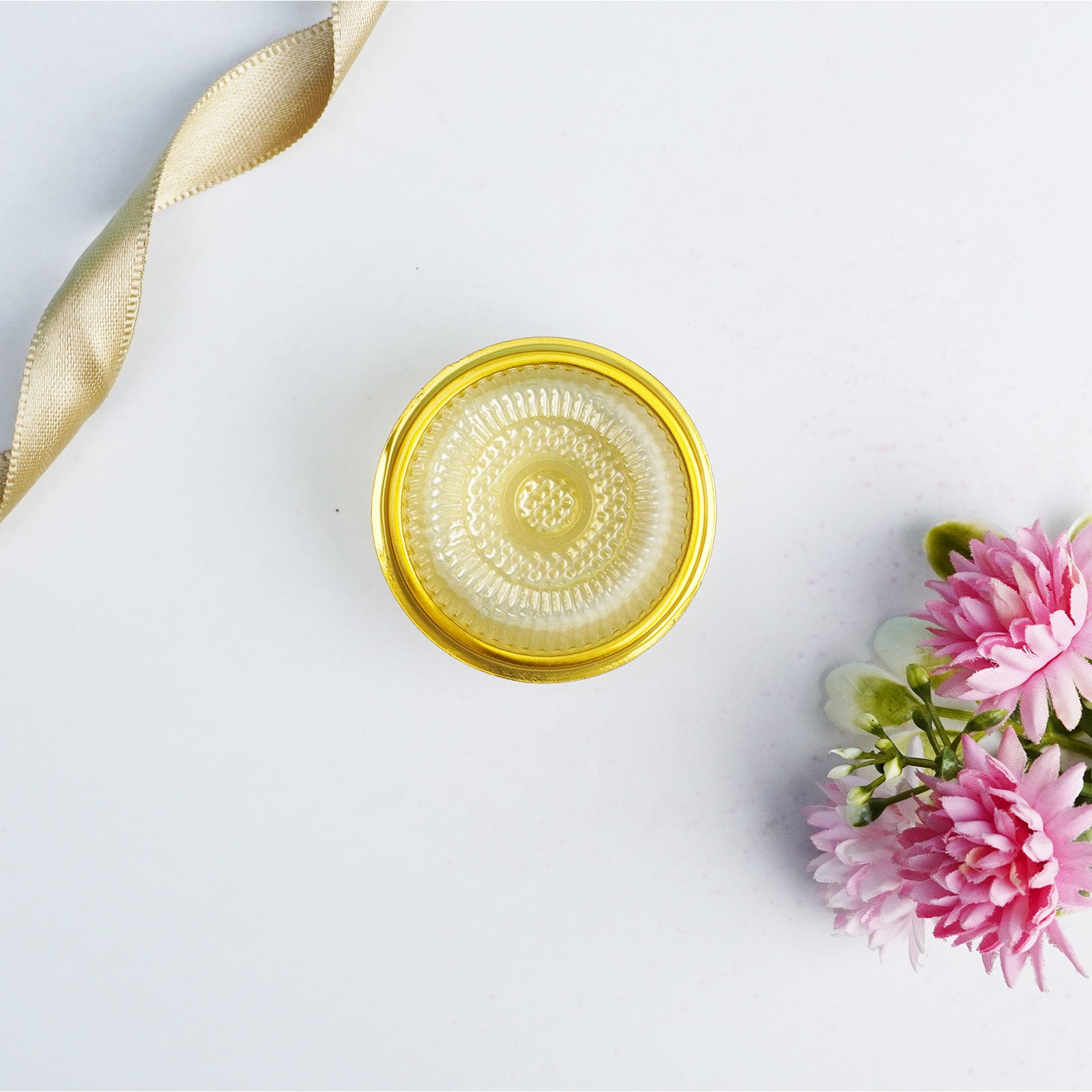 Golden Elegance Round Storage Box