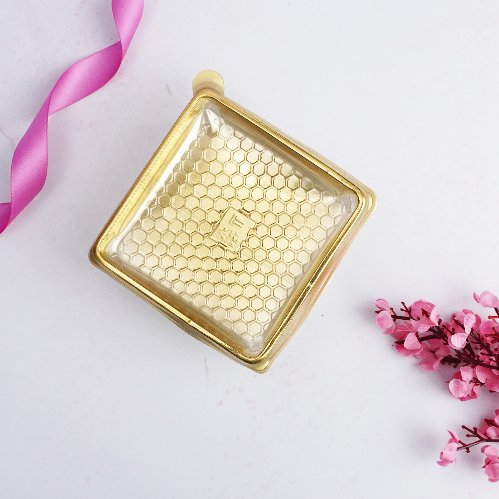 Honeycomb Gold Square Tray