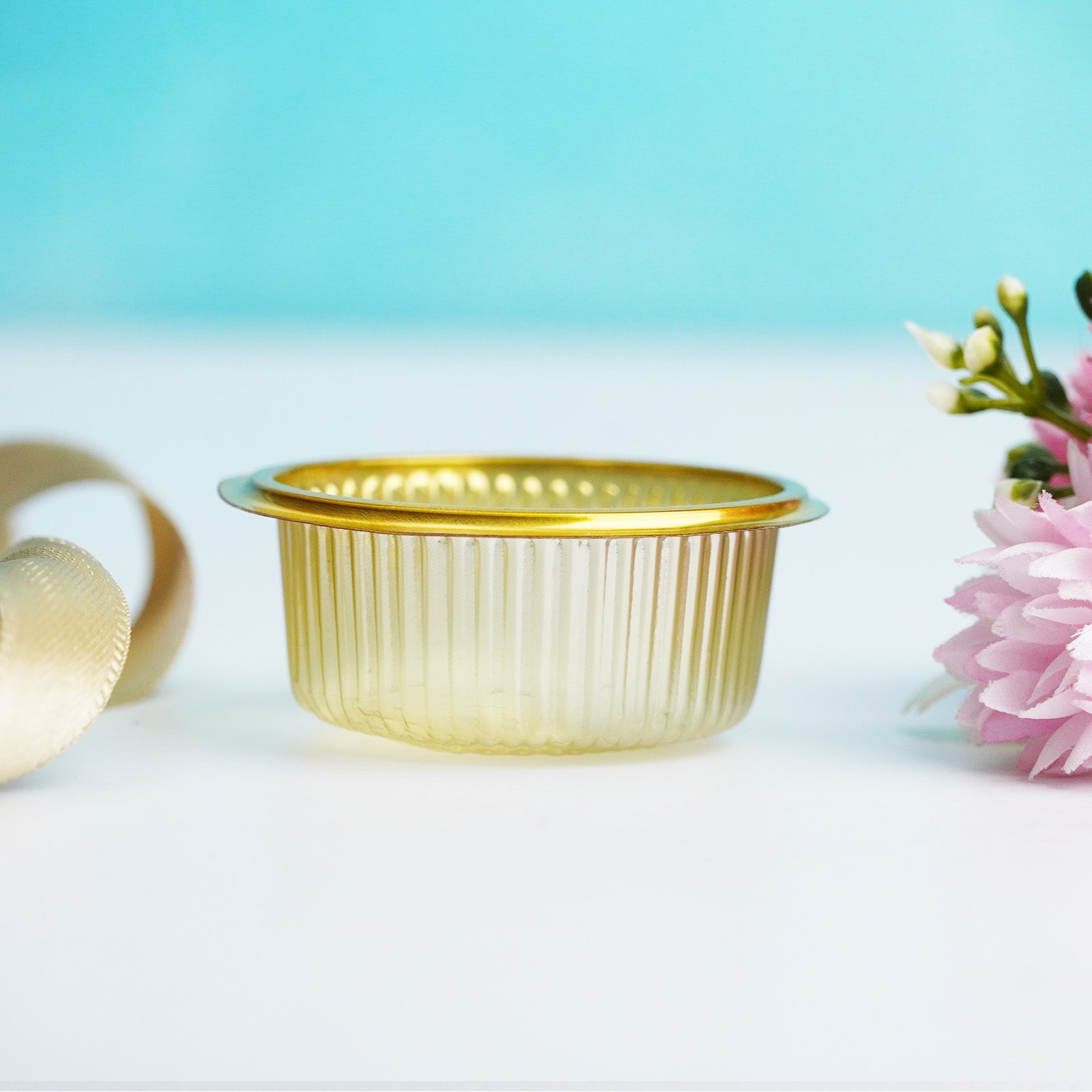 Golden Elegance Round Storage Box