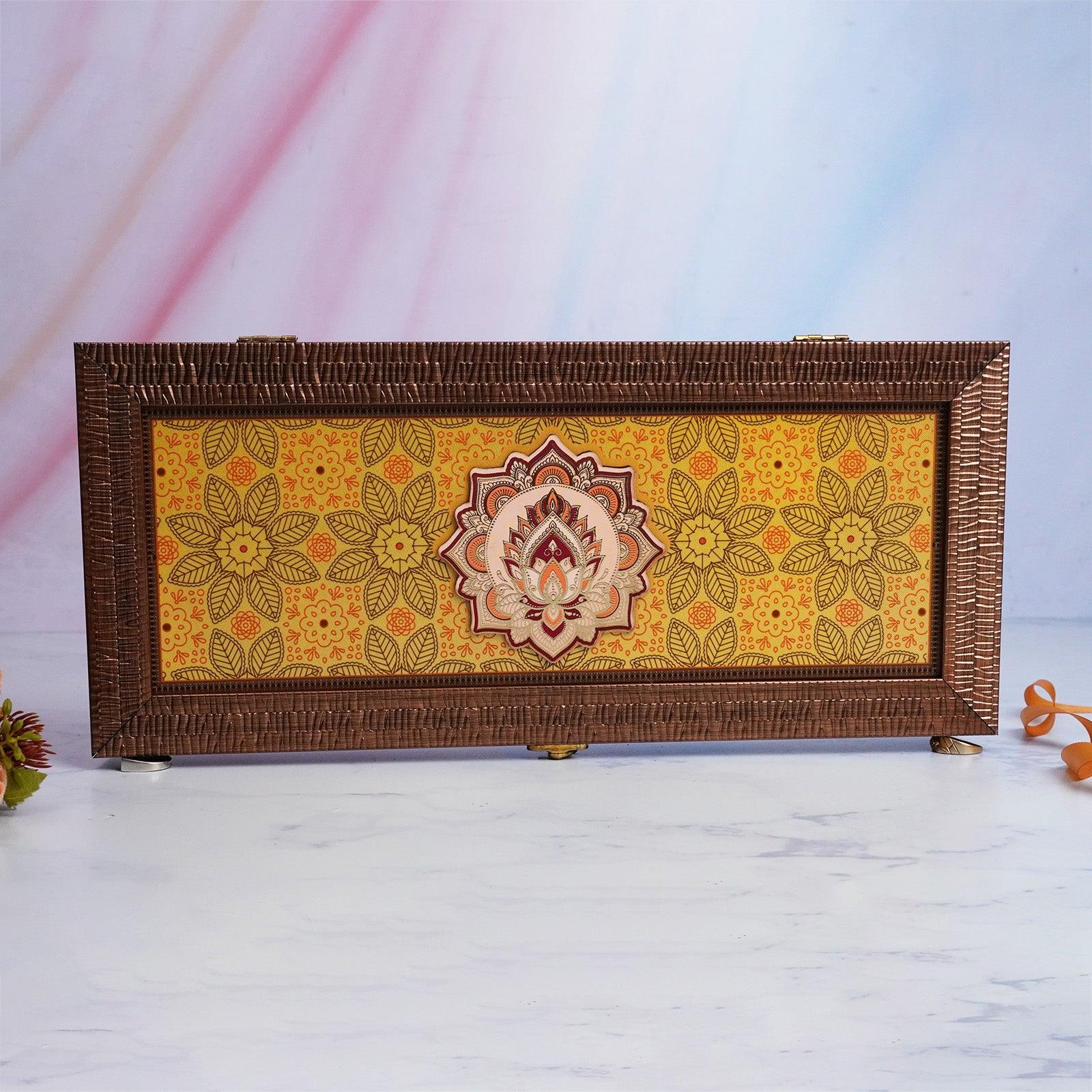 Dry Fruit Mandala Rectangle Gift Box