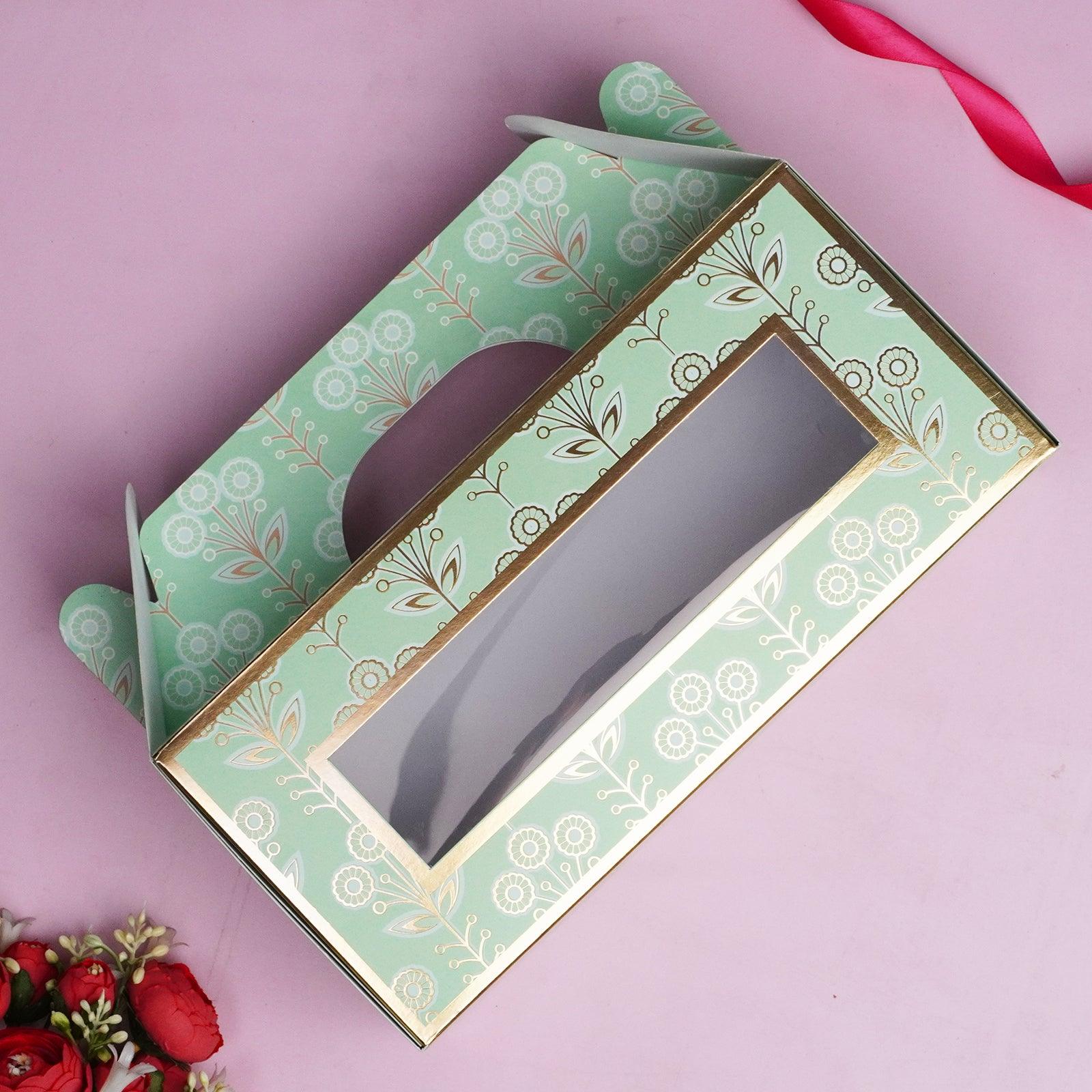 Green 3 Jar Gift Handle Boxes