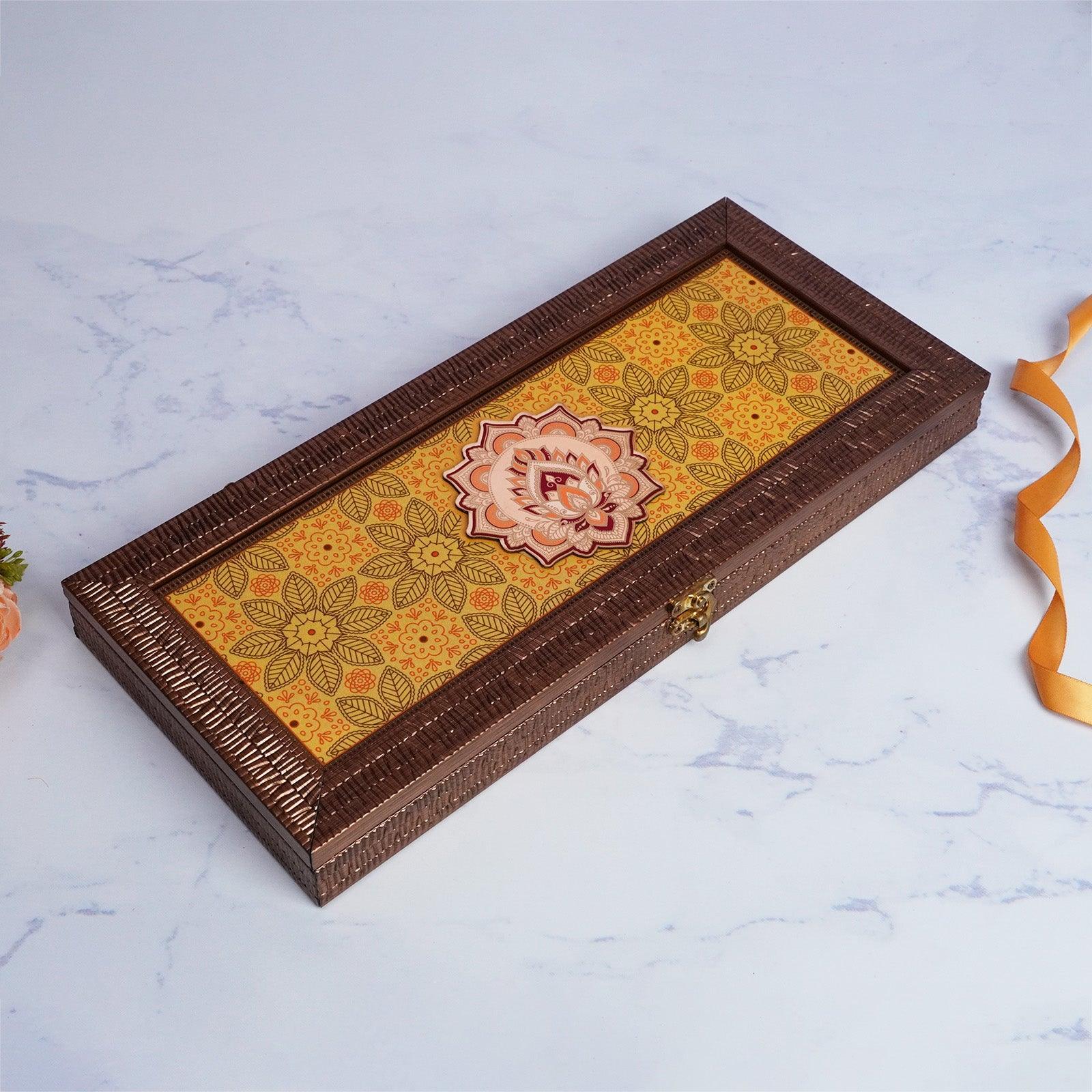 Dry Fruit Mandala Rectangle Gift Box