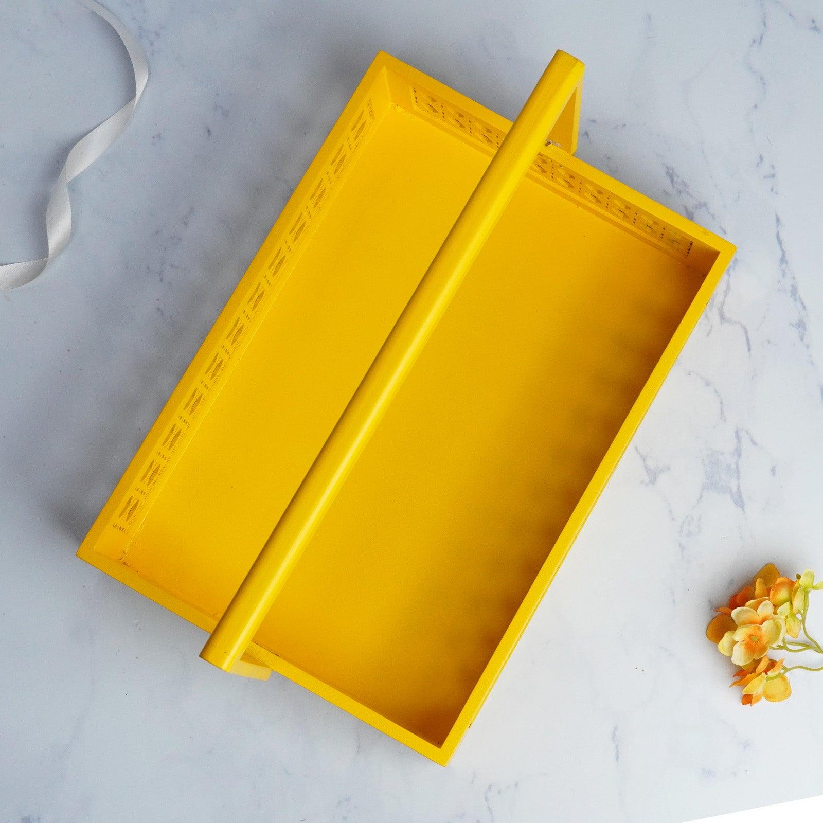 Yellow MDF Handle Gift Tray