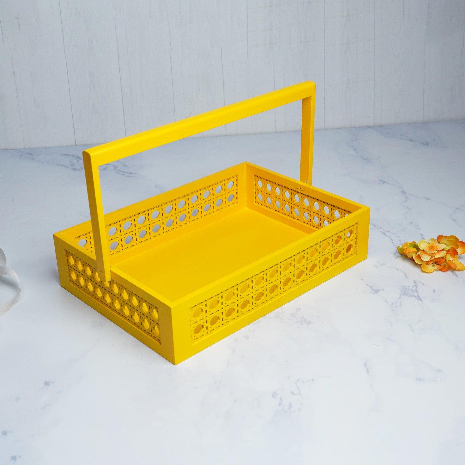 Yellow MDF Handle Gift Tray