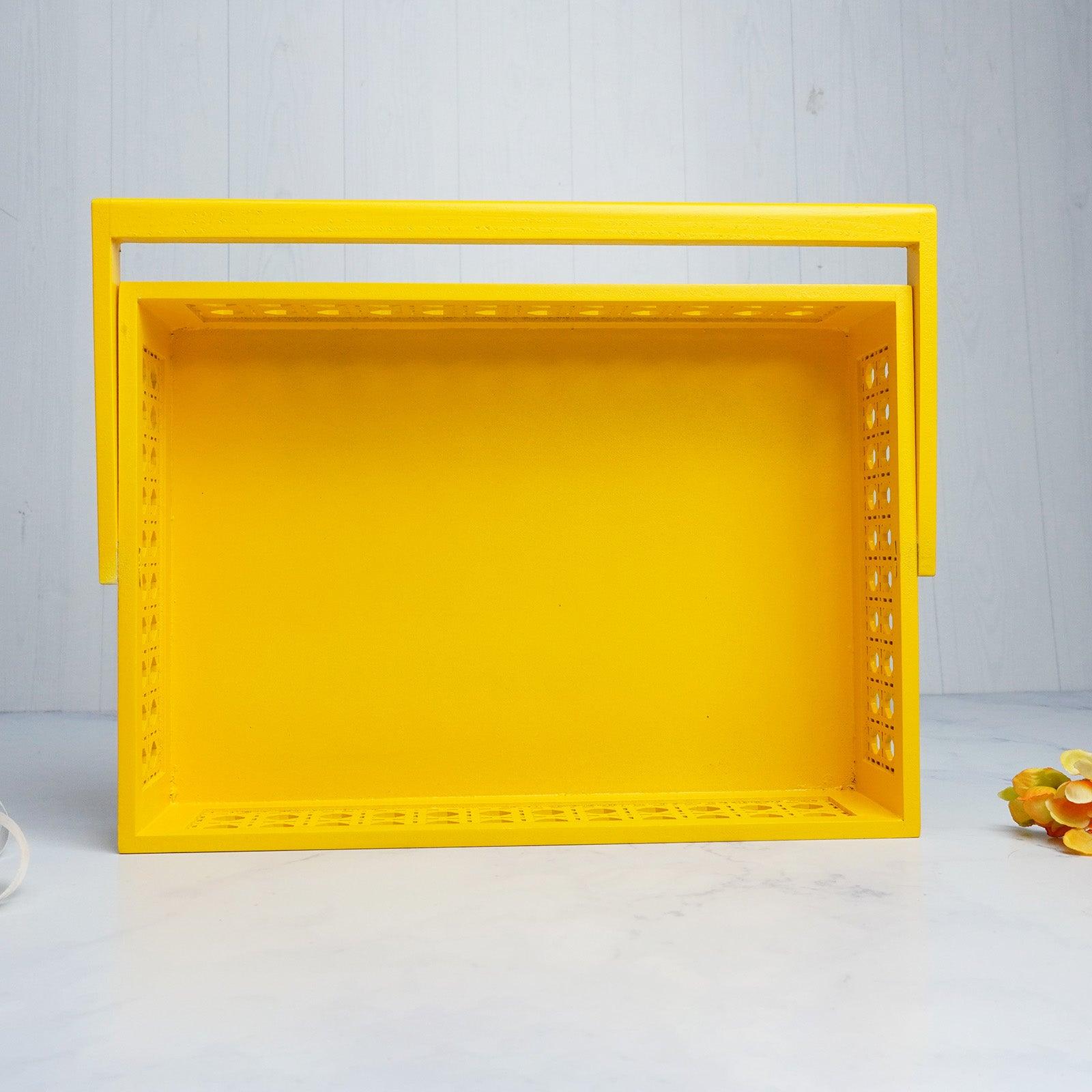 Yellow MDF Handle Gift Tray