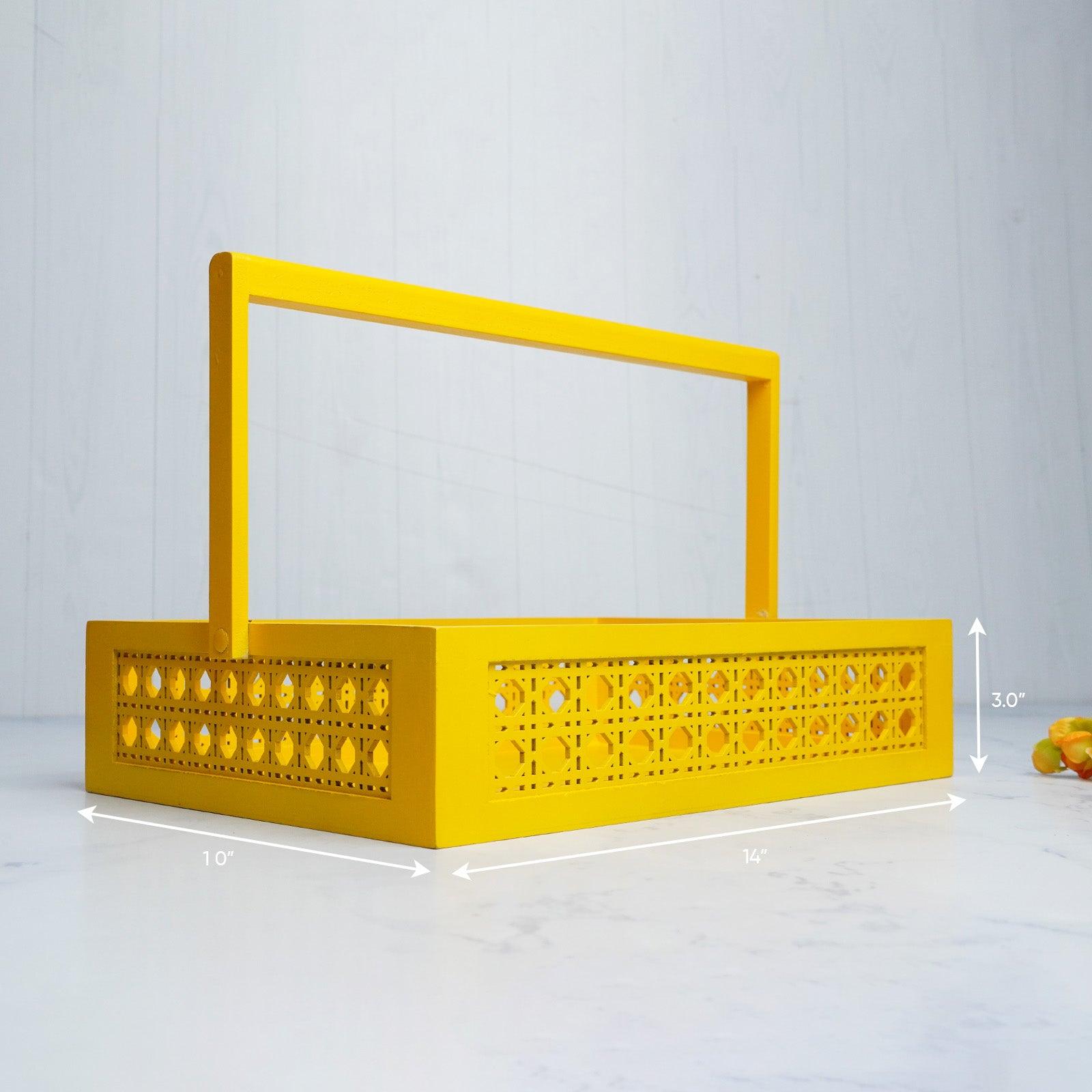 Yellow MDF Handle Gift Tray