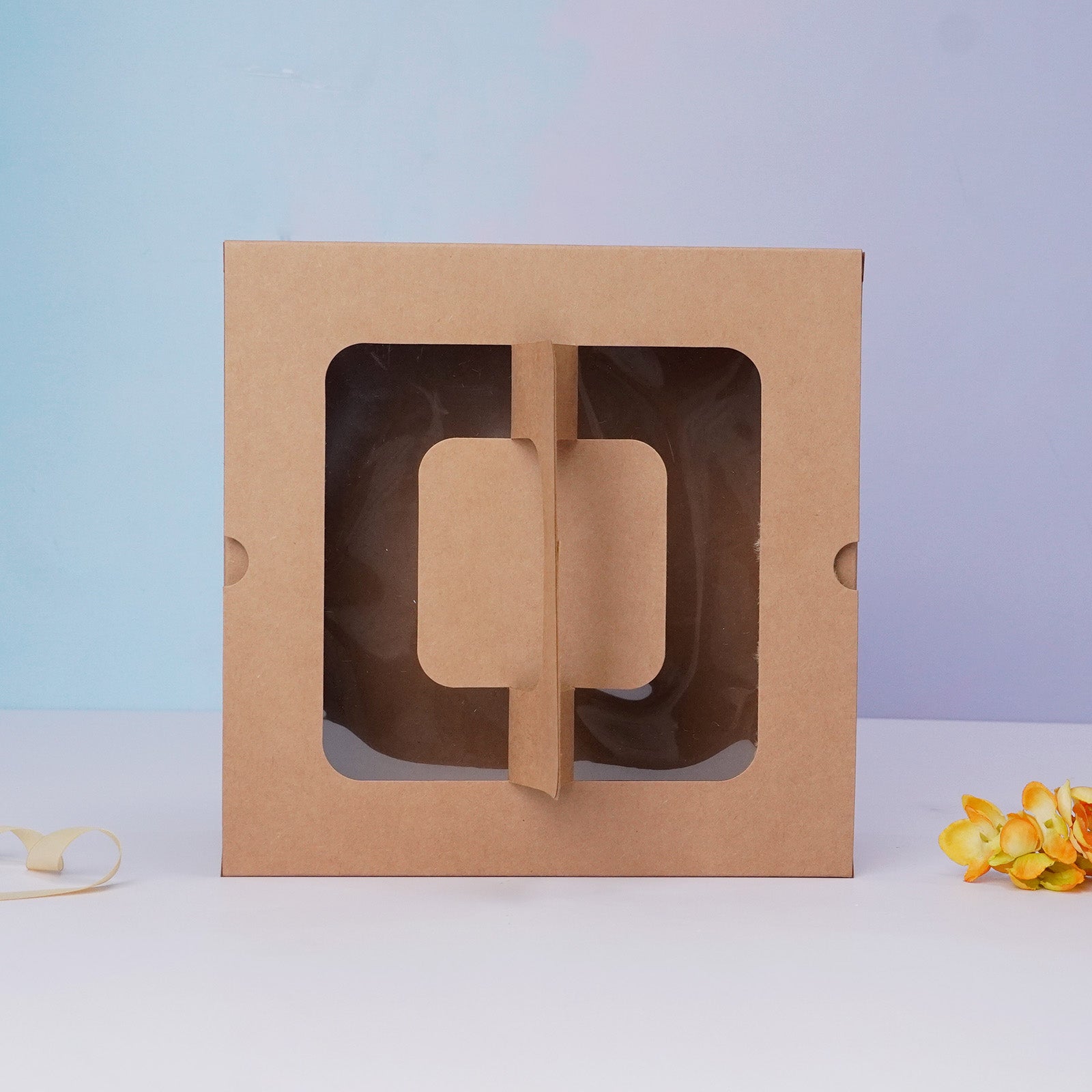 10X10 Handle Square Cake Box (Kraft)