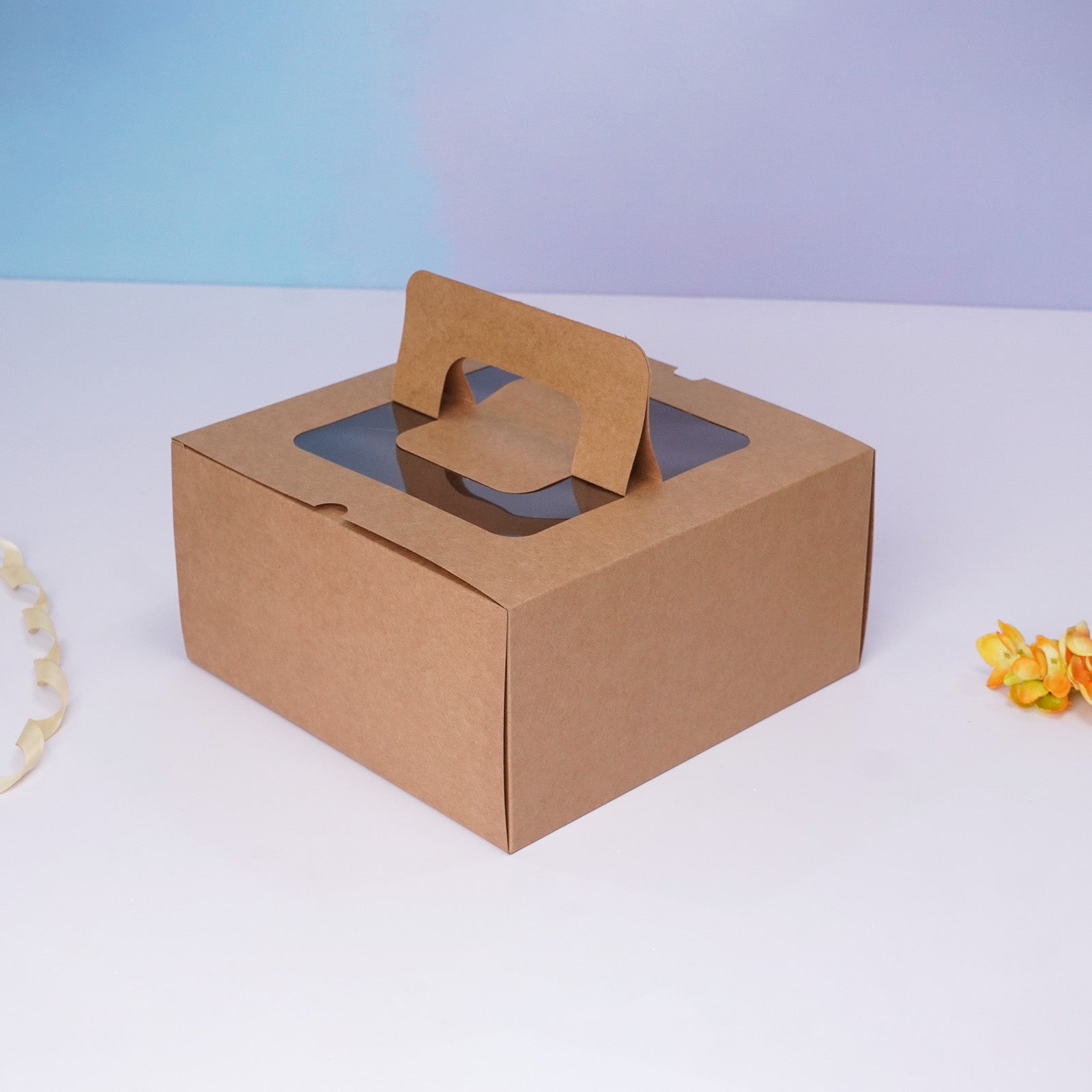 10X10 Handle Square Cake Box (Kraft)