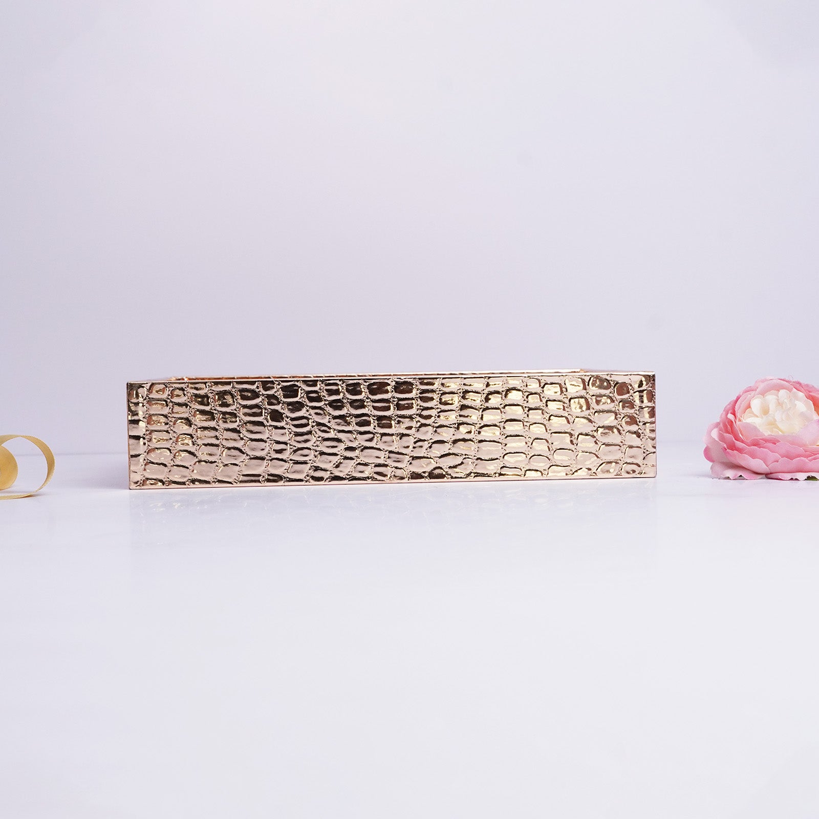 Rose Gold Glass Rectangular Tray