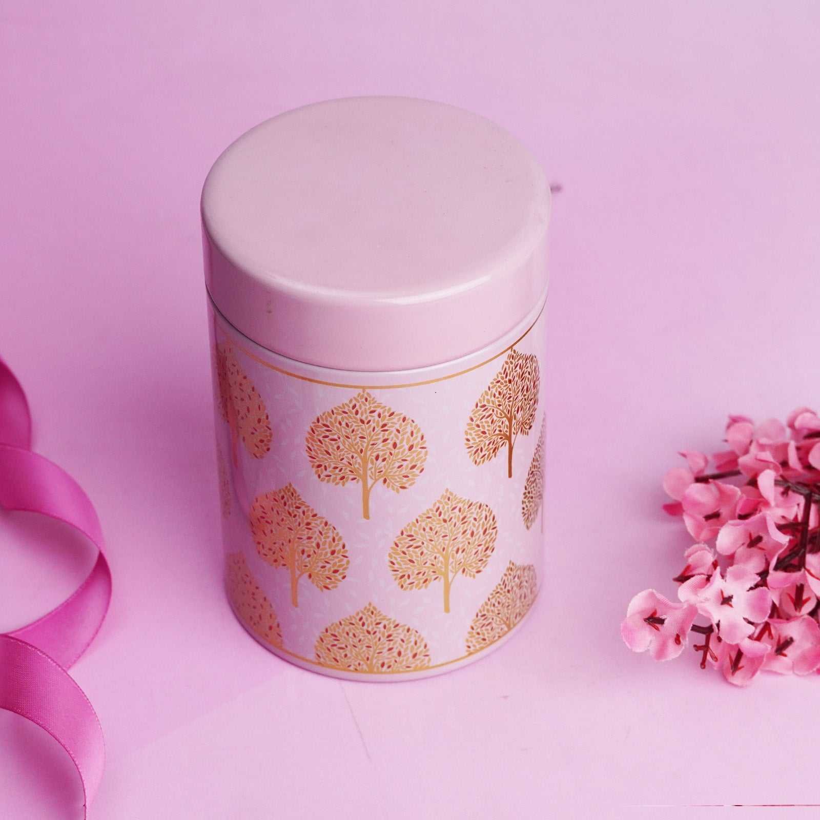 Light Pink Cylindrical Tin