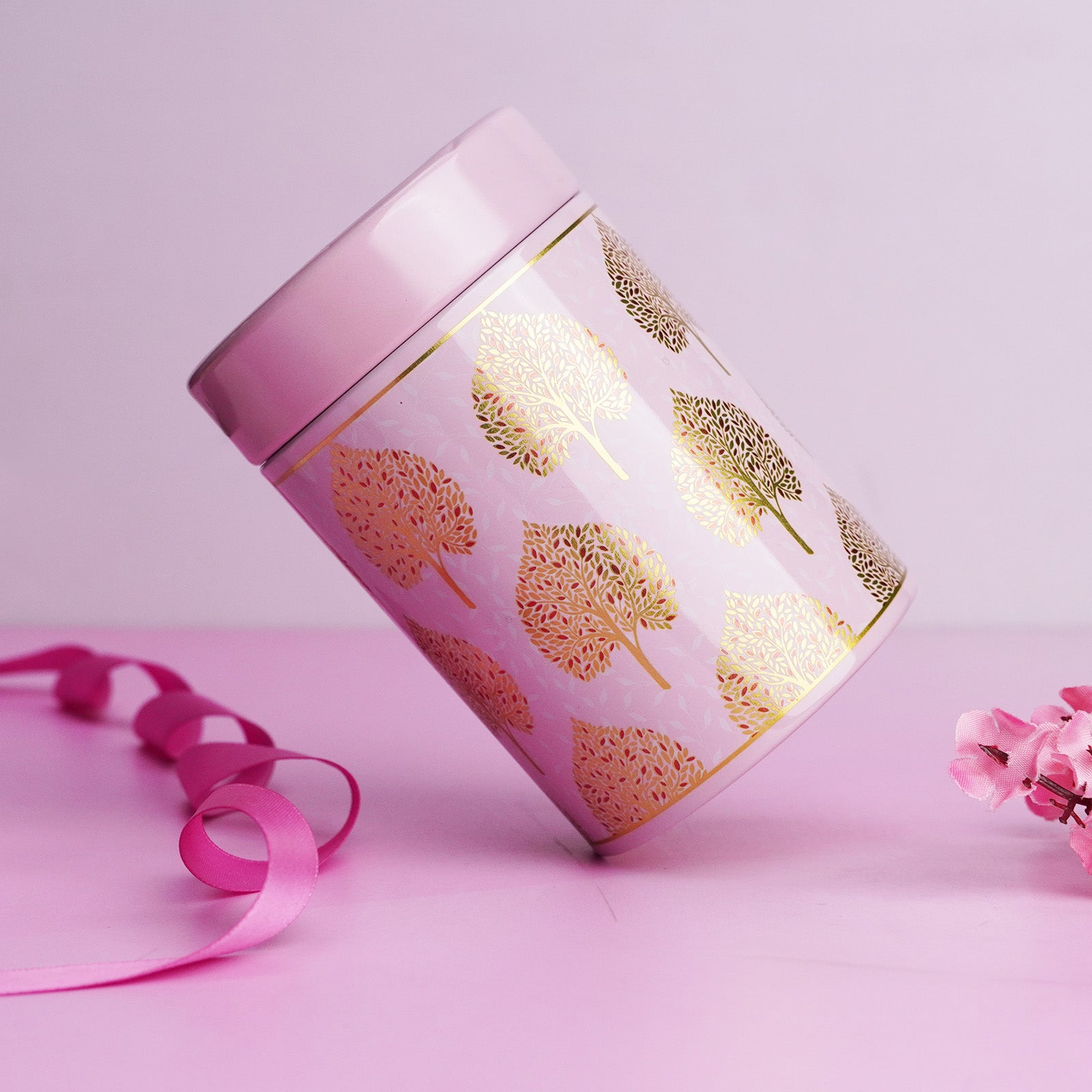 Light Pink Cylindrical Tin