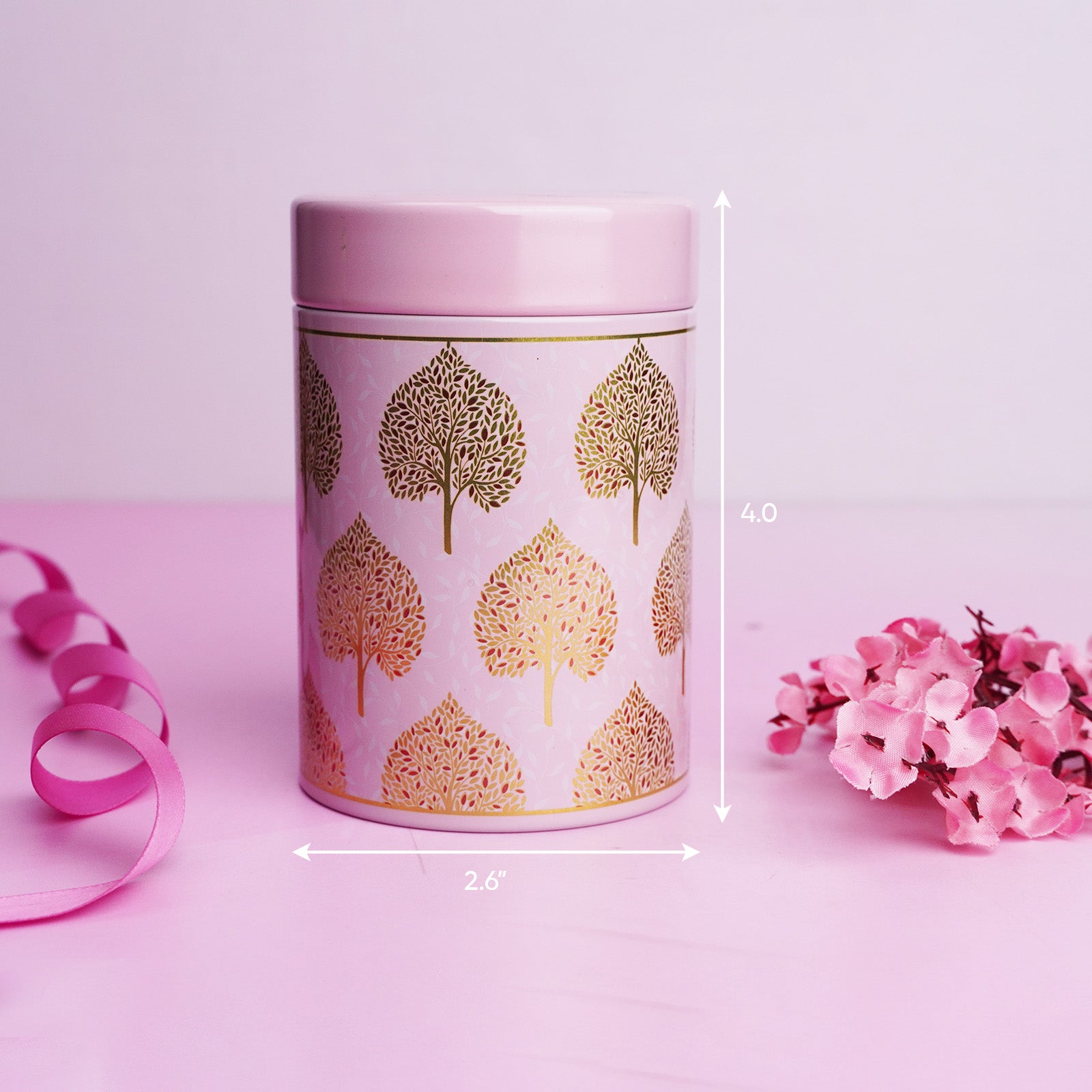 Light Pink Cylindrical Tin