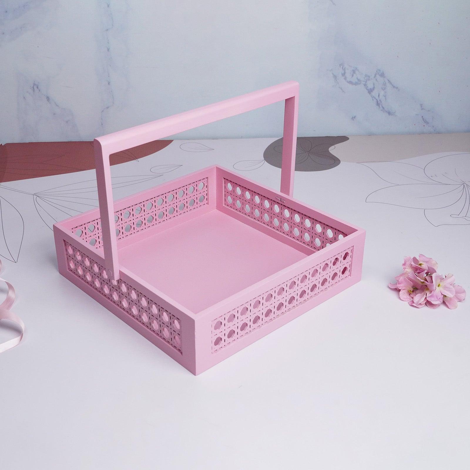 Pink MDF Handle Gift Tray