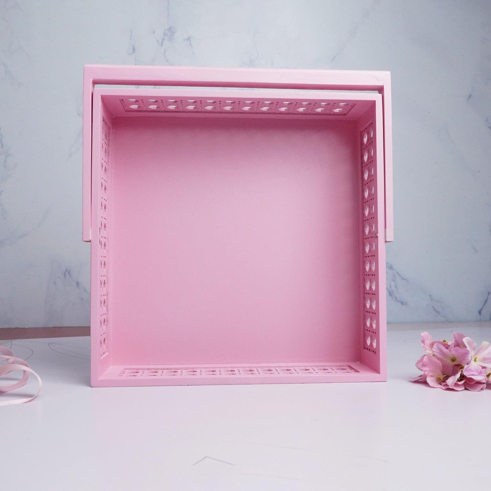 Pink MDF Handle Gift Tray