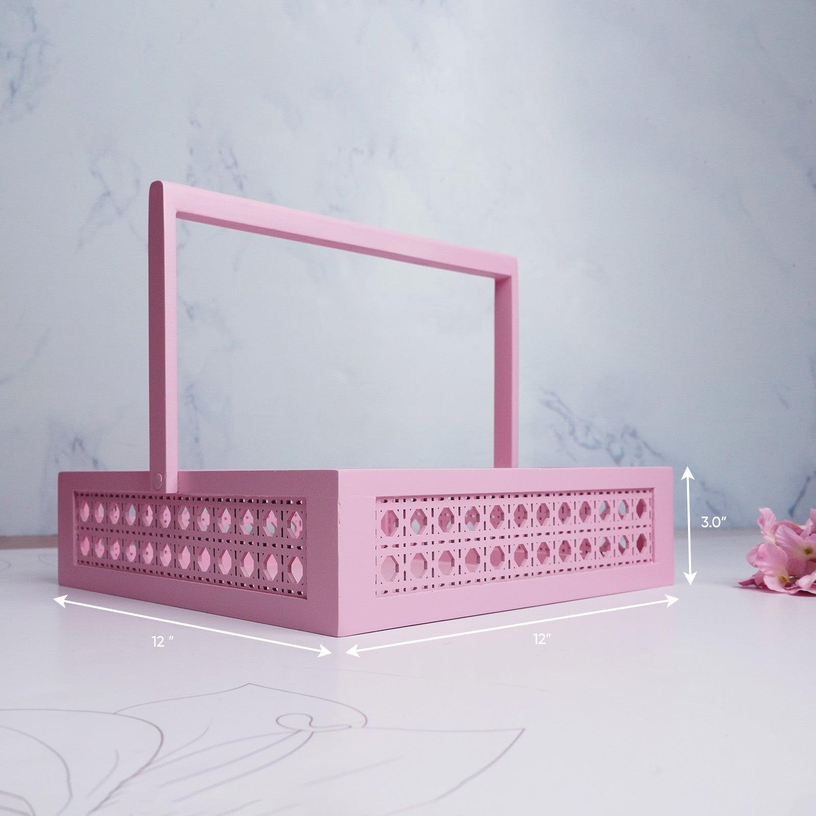 Pink MDF Handle Gift Tray