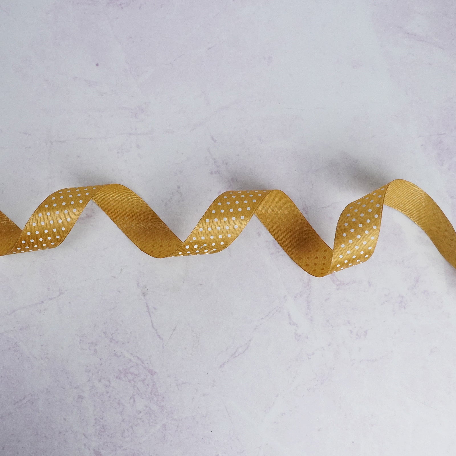 Golden Polka Dot Satin Ribbon