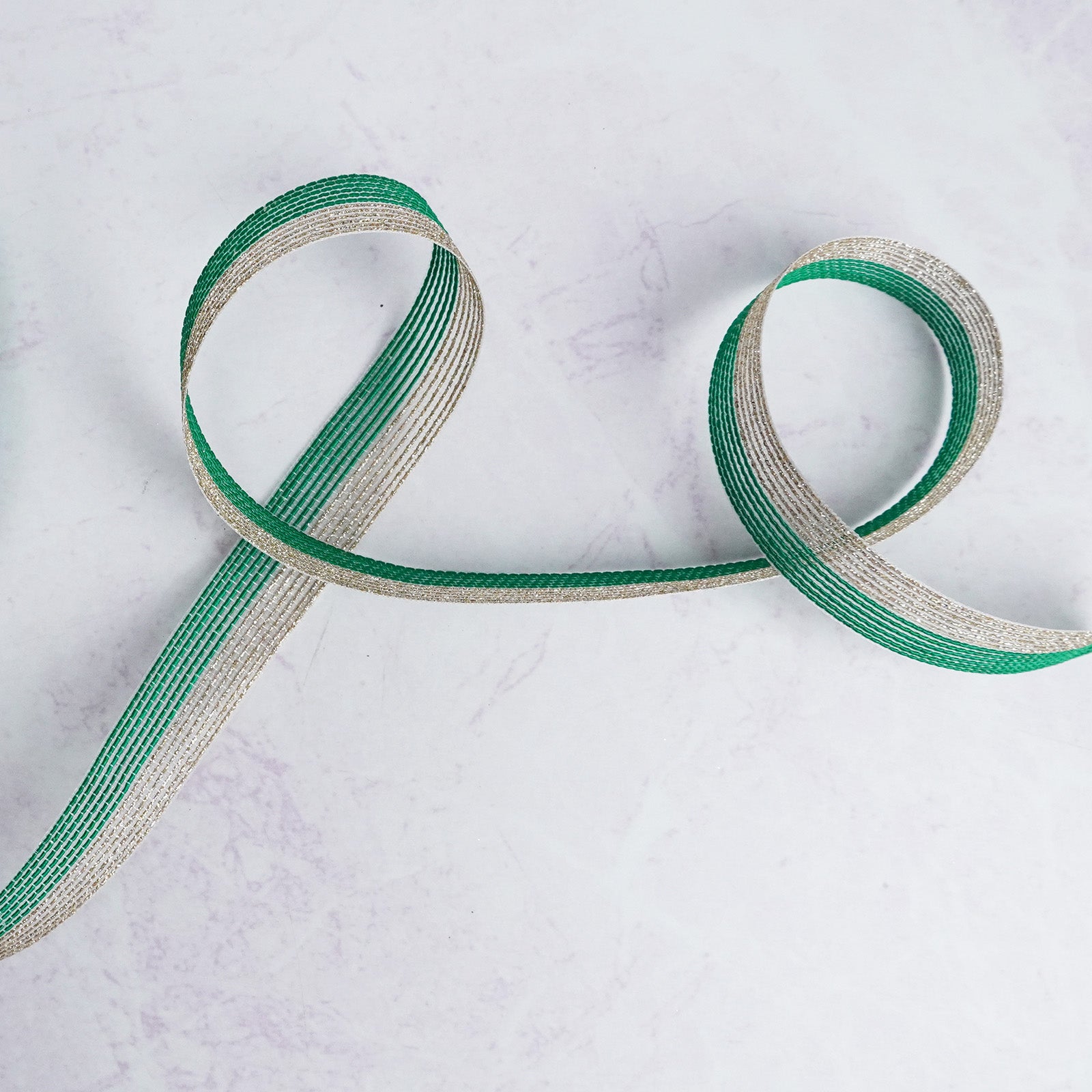 Green and Silver Luxe Wedding Ribbon