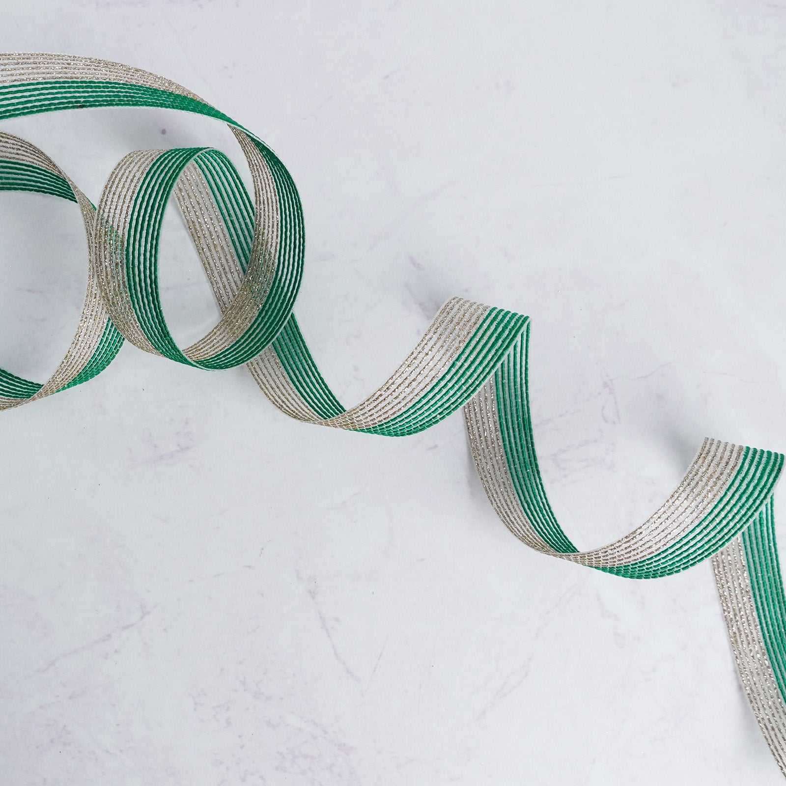 Green and Silver Luxe Wedding Ribbon