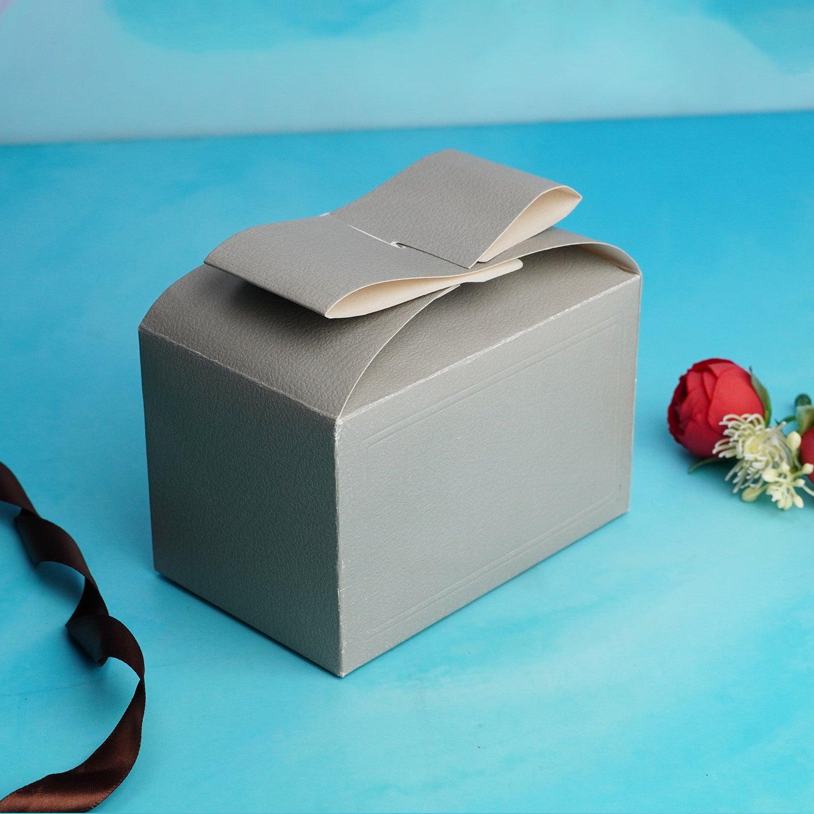 Grey Ribbon Gift Boxes