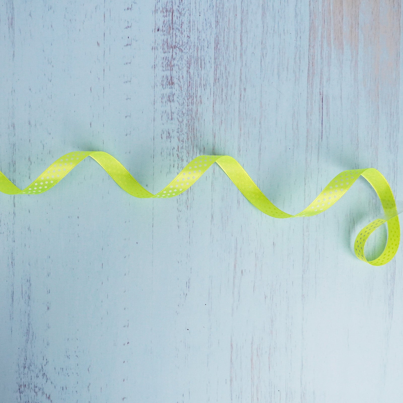 Lime Green Polka Dot Satin Ribbon