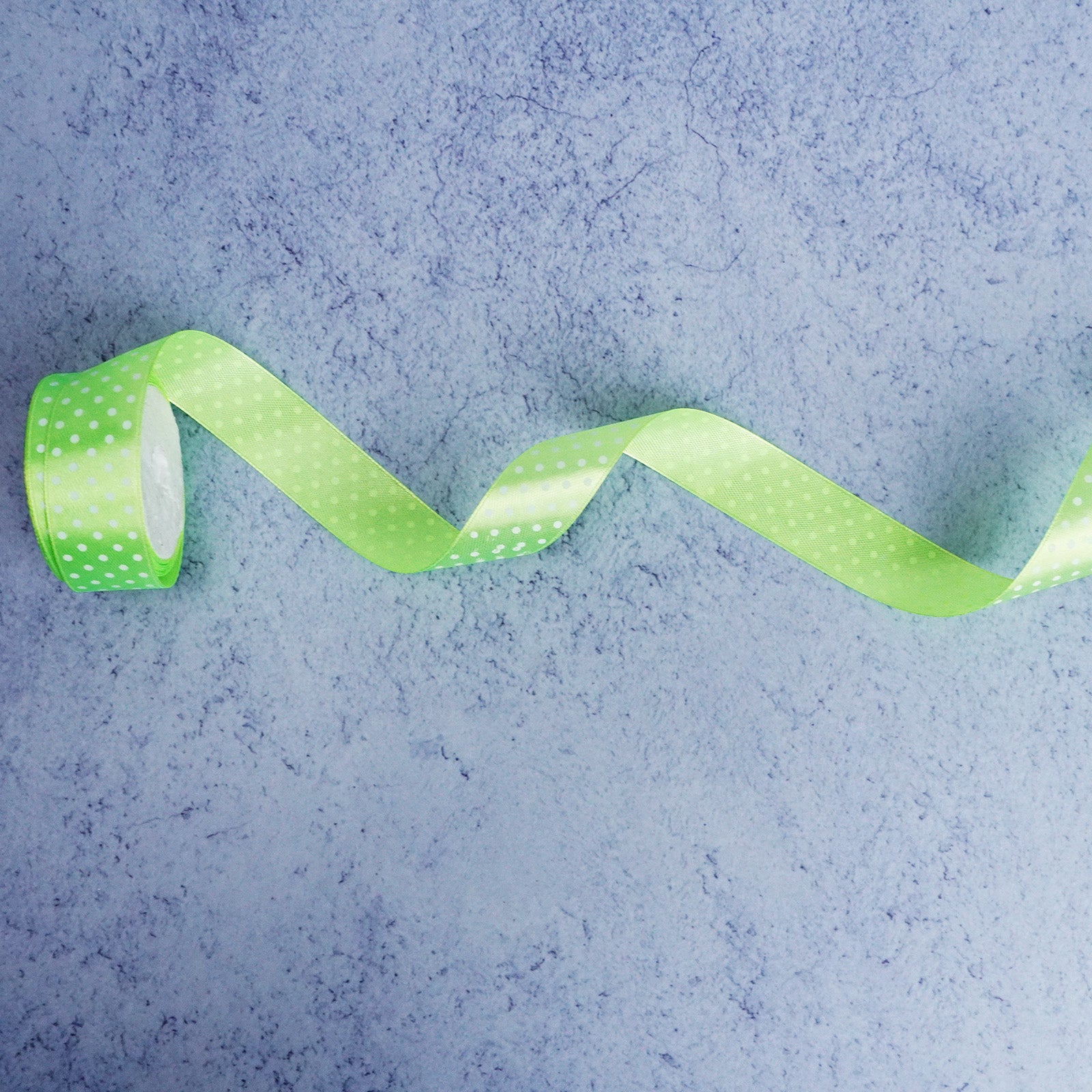 Lime Green Polka Dot Satin Ribbon