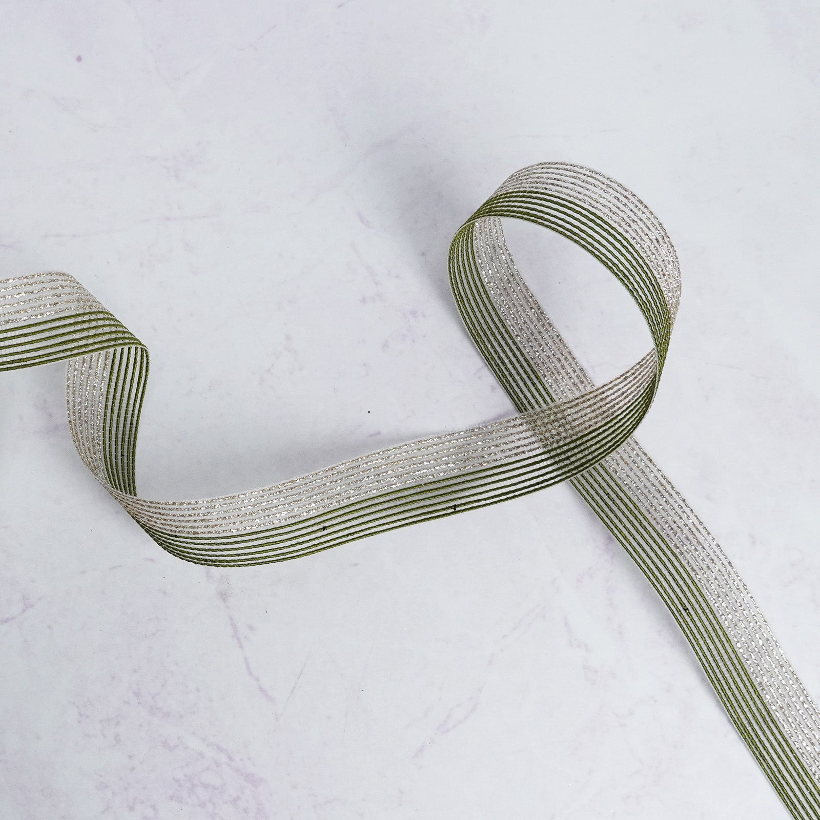 Lite Green and Silver Elegance Ribbon