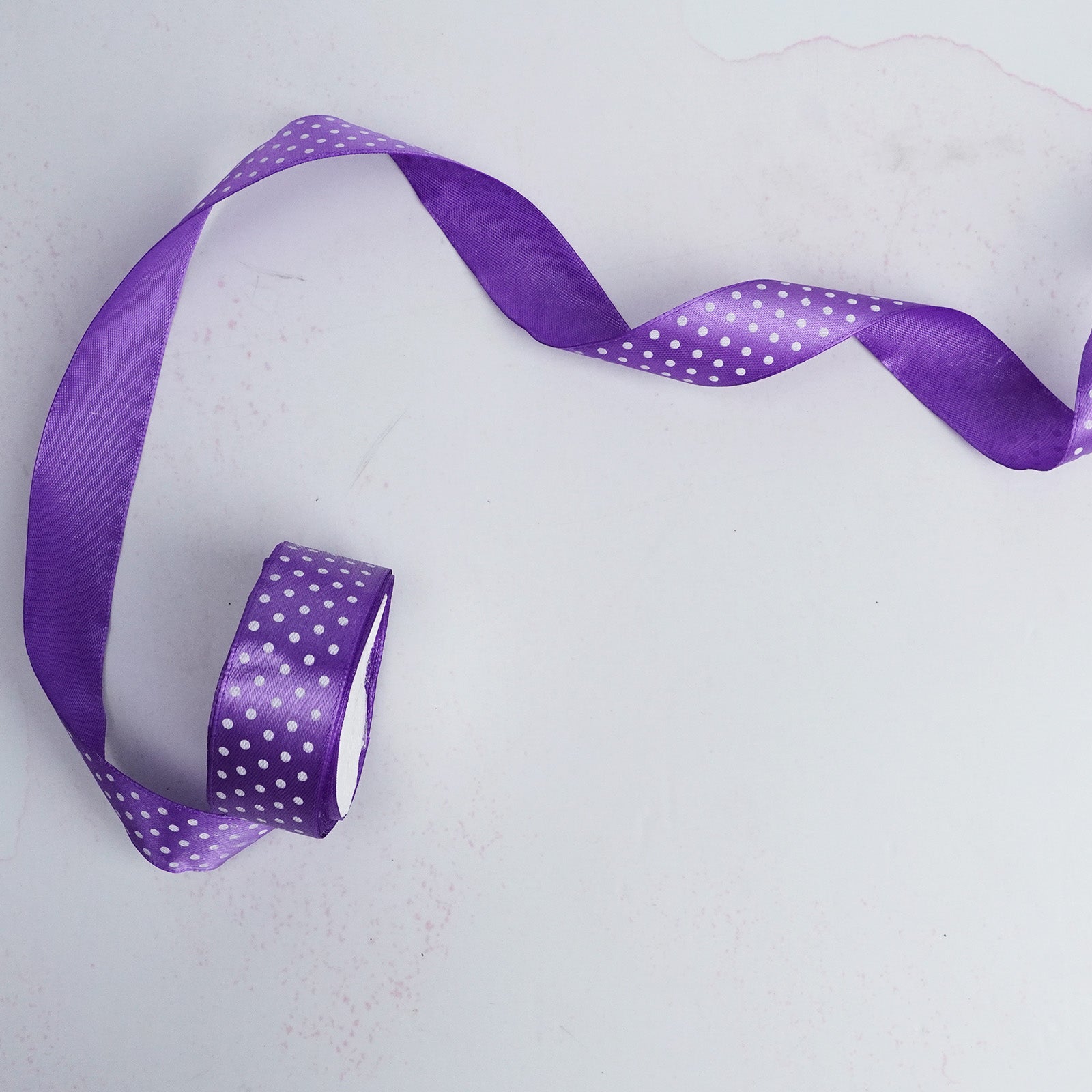 Vibrant Purple Polka Dot Satin Ribbon