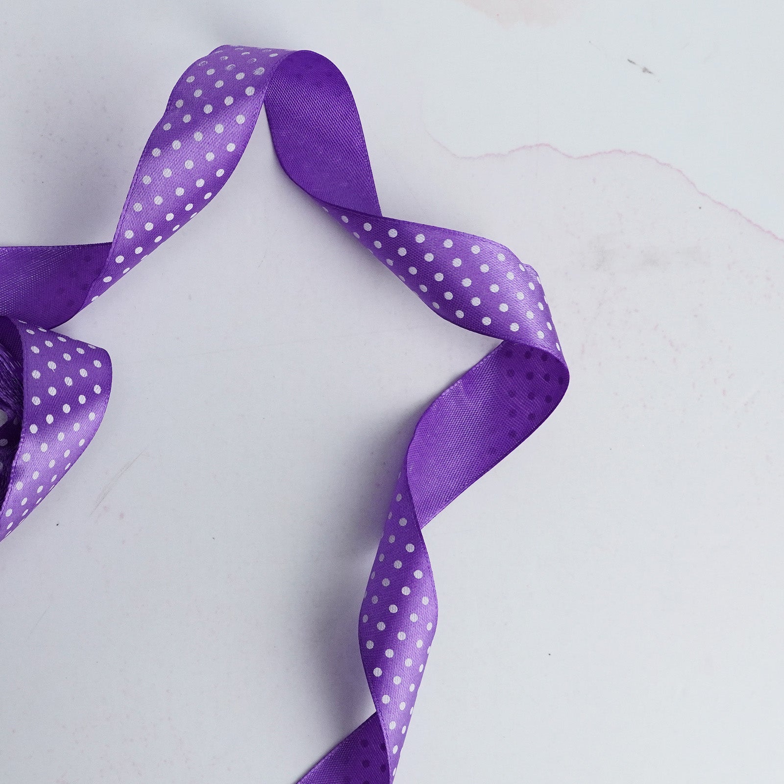 Vibrant Purple Polka Dot Satin Ribbon