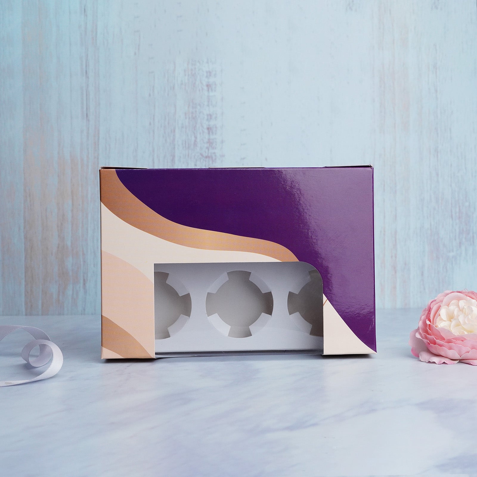 Elegant Wave 6 Cavity Cupcake Box