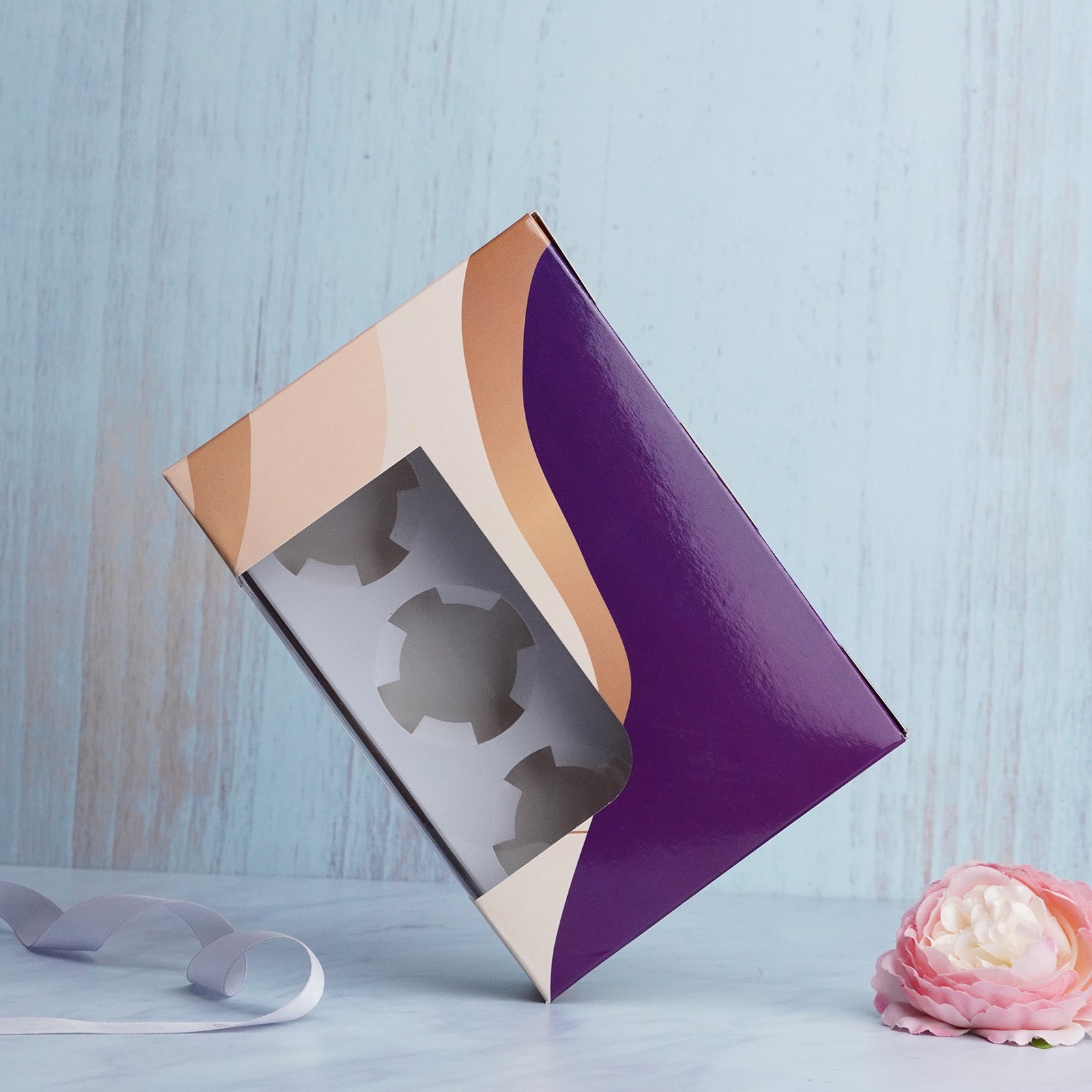 Elegant Wave 6 Cavity Cupcake Box