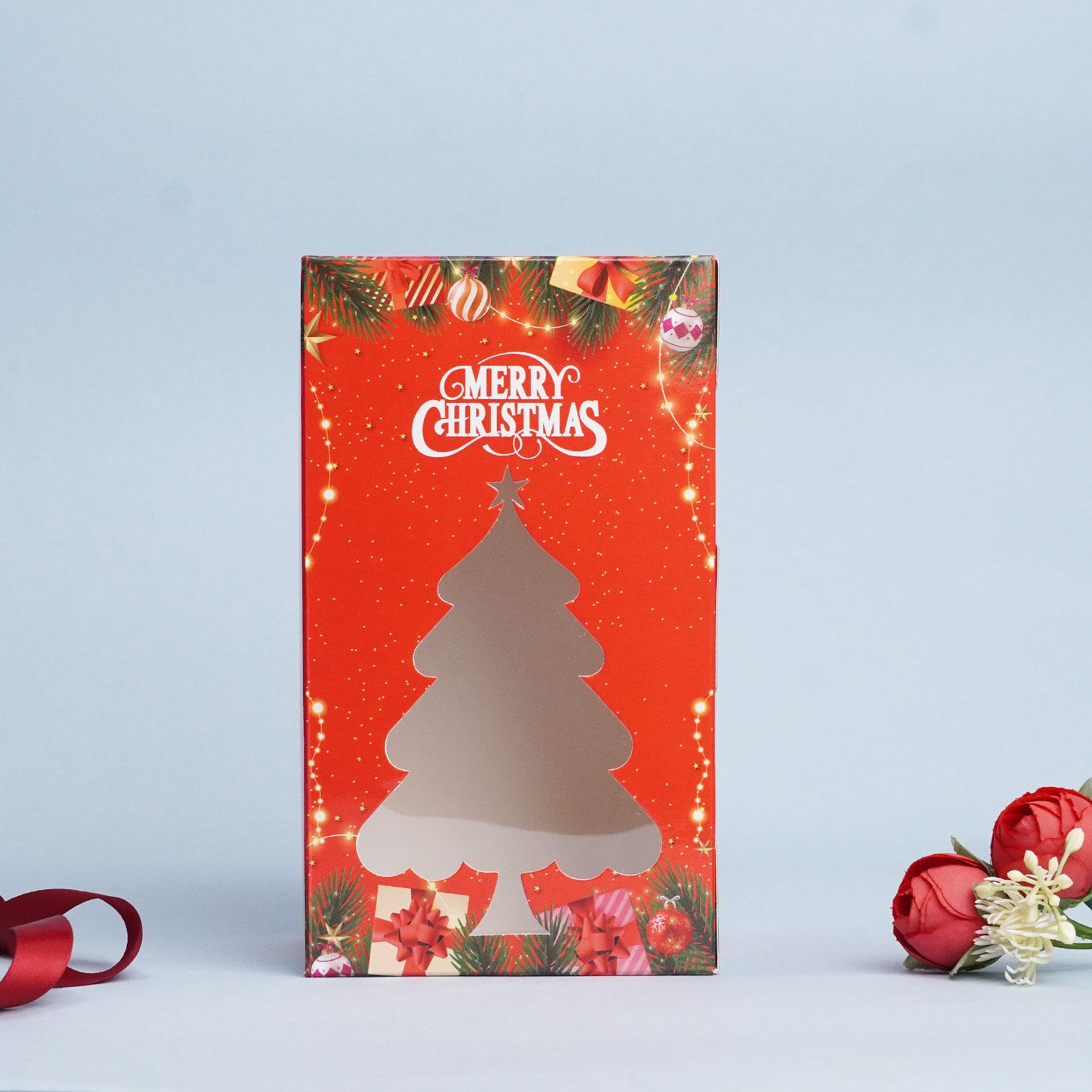 Christmas Tree Red Gift Box