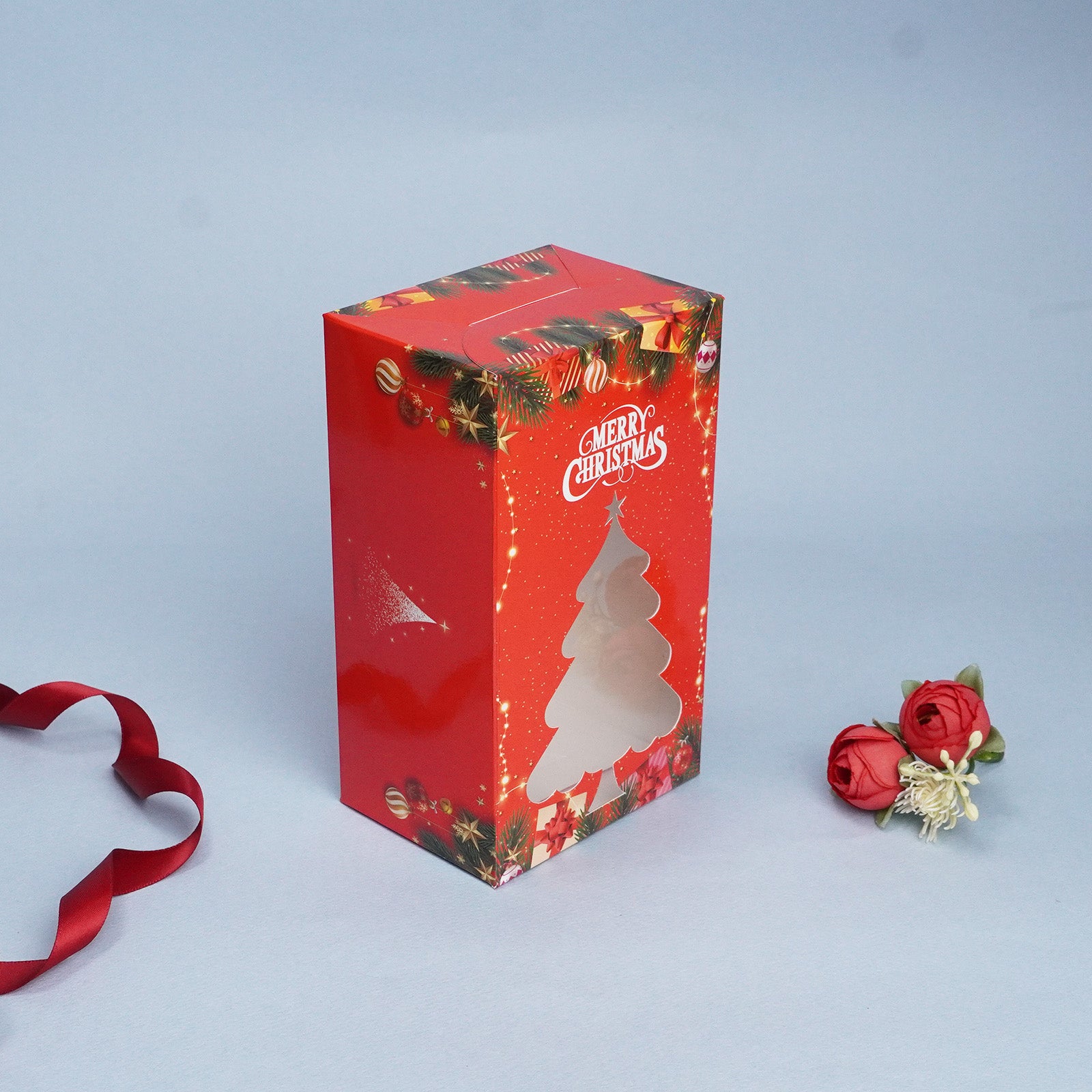 Christmas Tree Red Gift Box