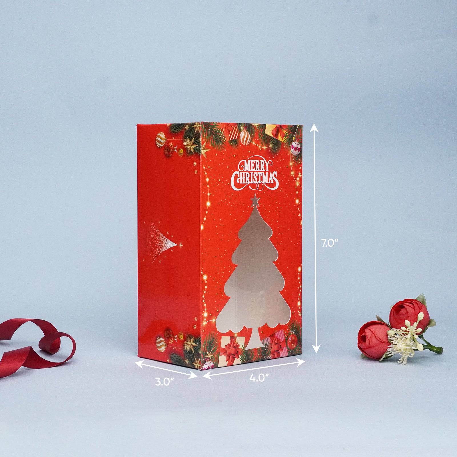 Christmas Tree Red Gift Box