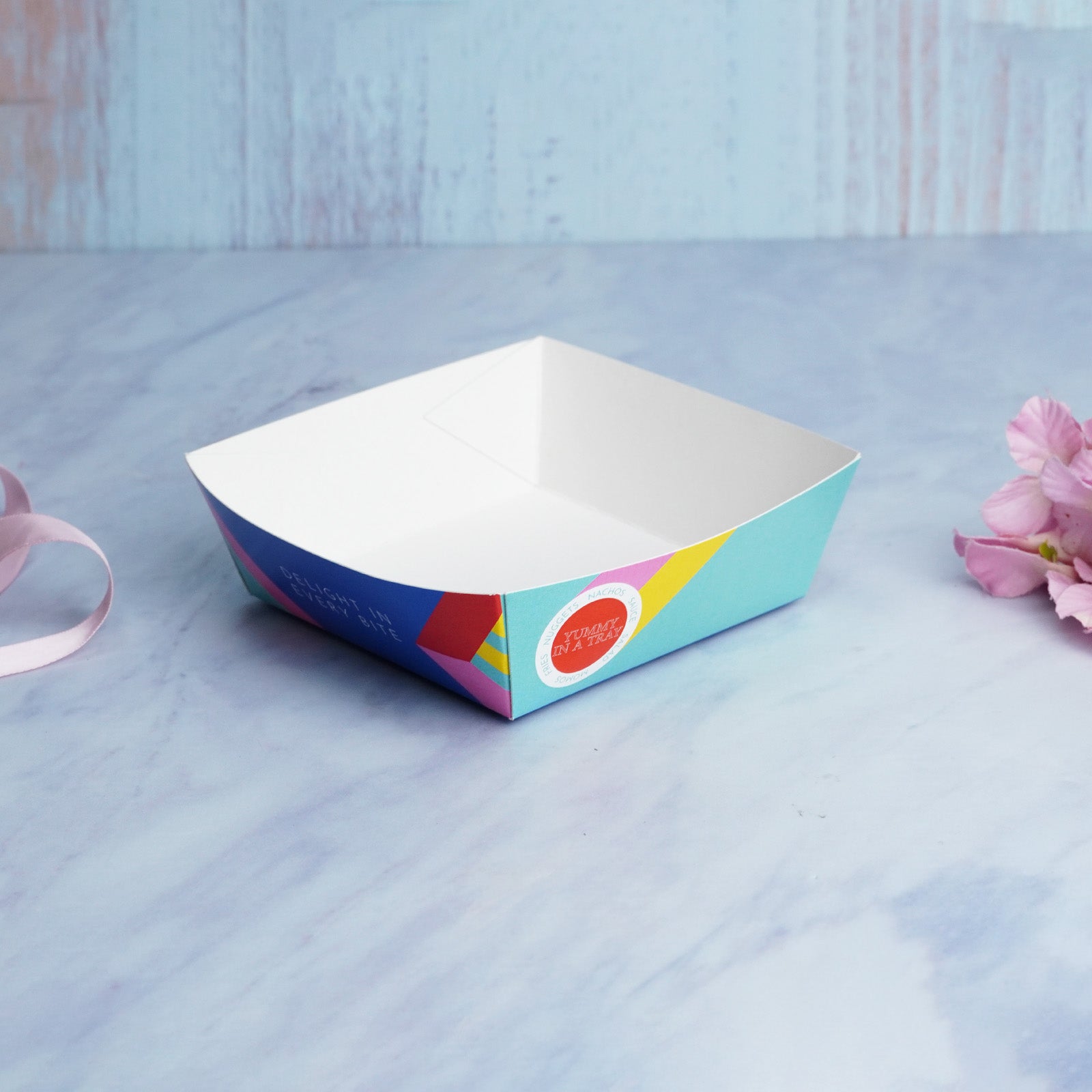 Geometric Blue Tray Box