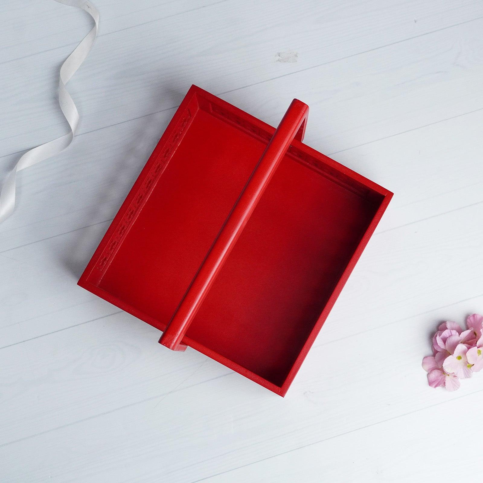 Red MDF Handle Gift Tray